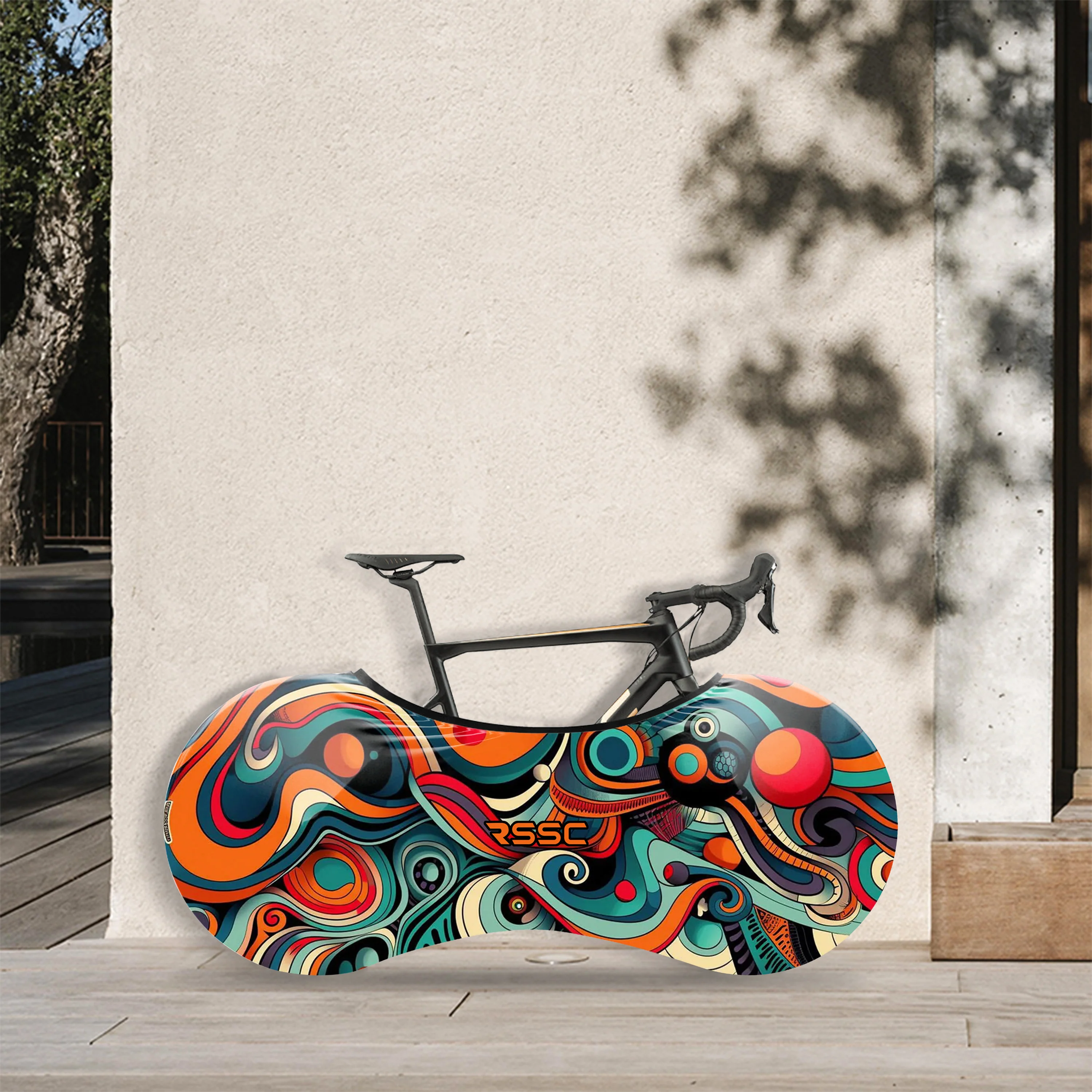 Colorful Art Illustration Bicycle Wheels Cover - Image 2