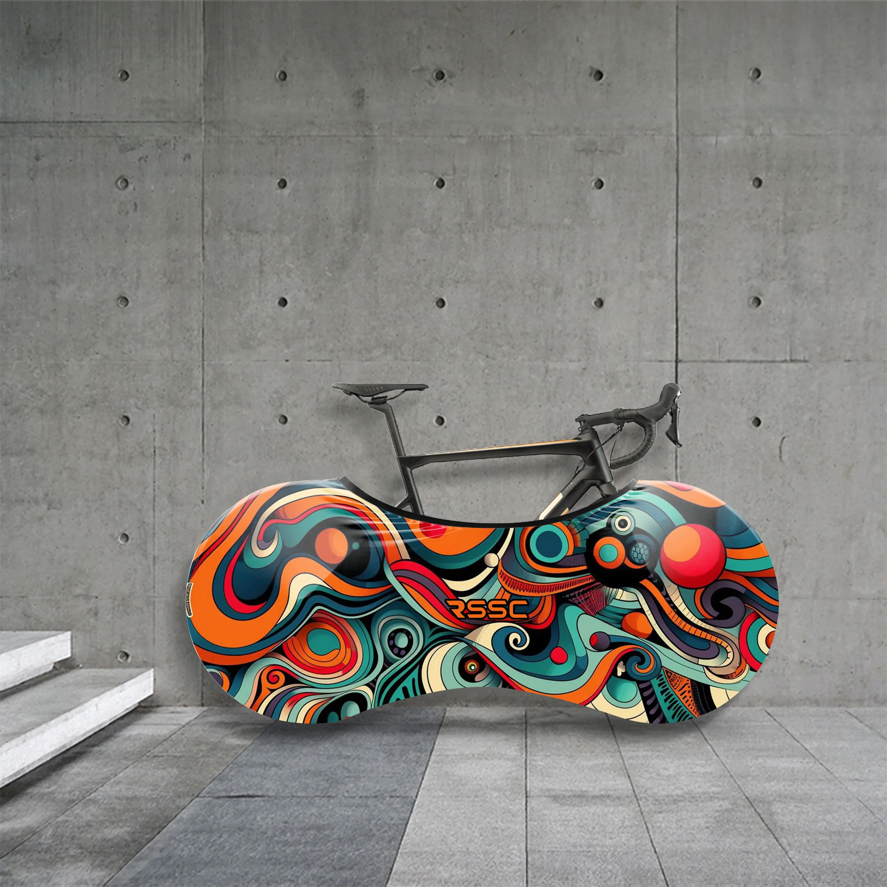 Colorful Art Illustration Bicycle Wheels Cover - Image 4