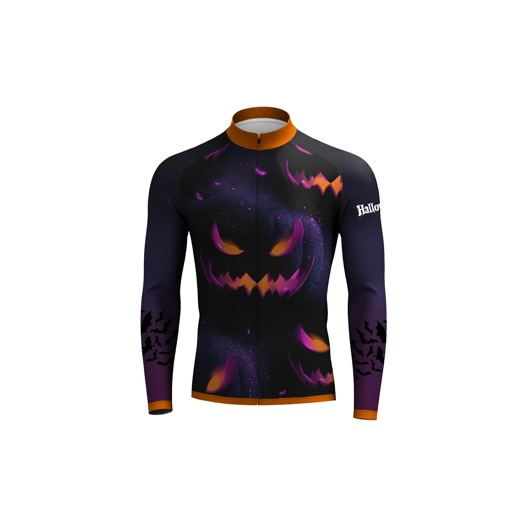 Colorful Pumpkin Head Men's Long Sleeve Cycling Kit - Image 3