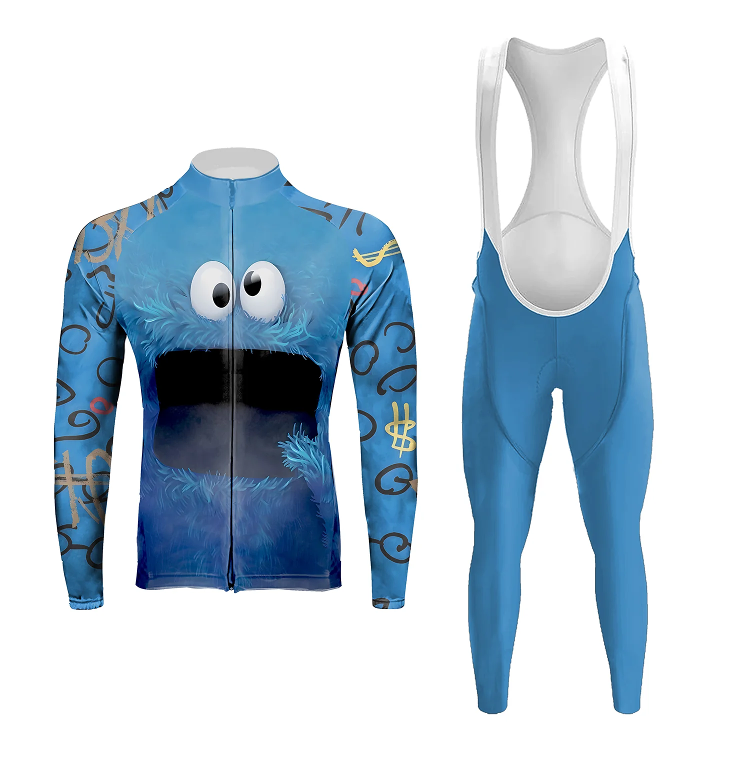 Cookie Monster Men's Long Sleeve Cycling Kit