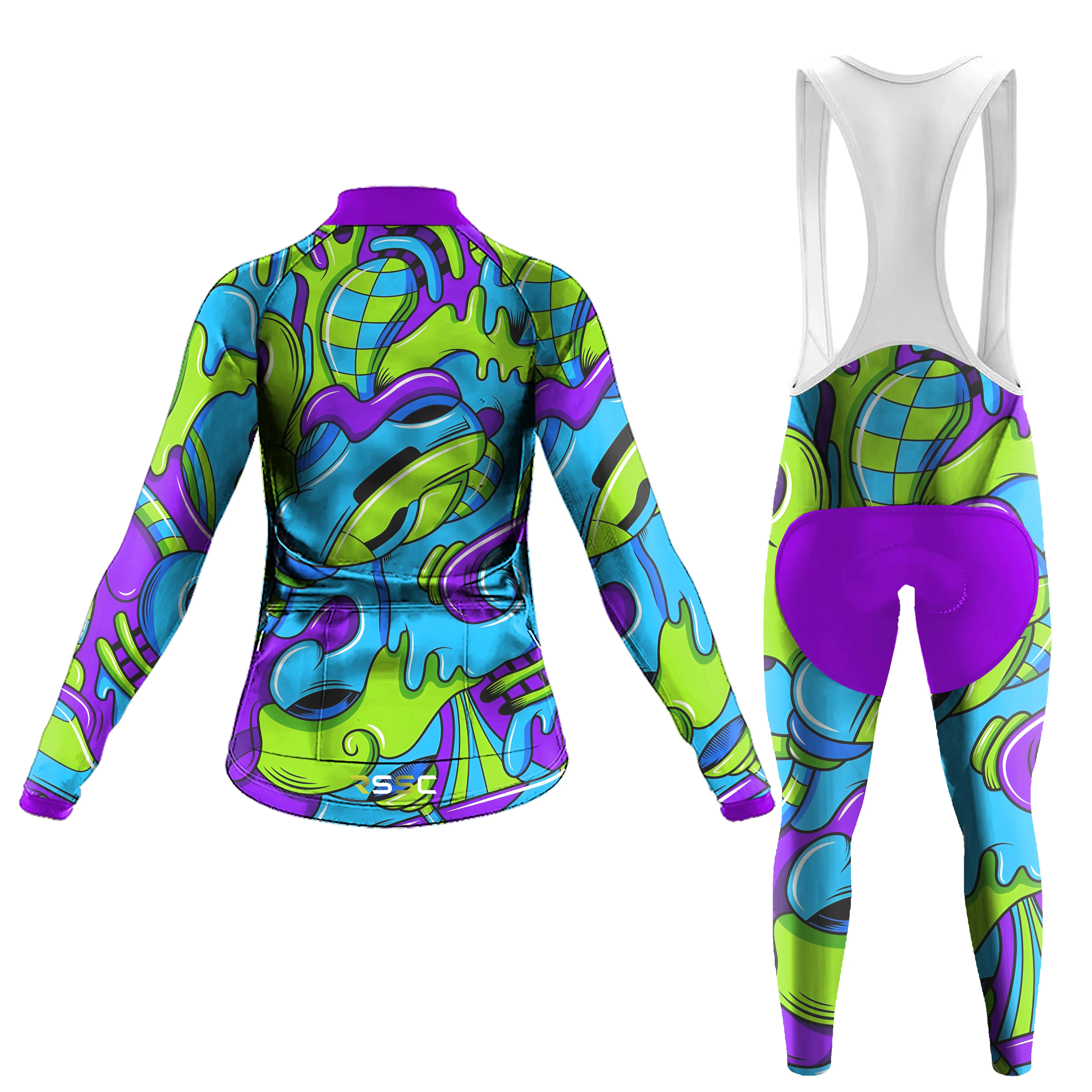 Cool Coloring Chart Women's Long Sleeve Cycling Kit - Image 2
