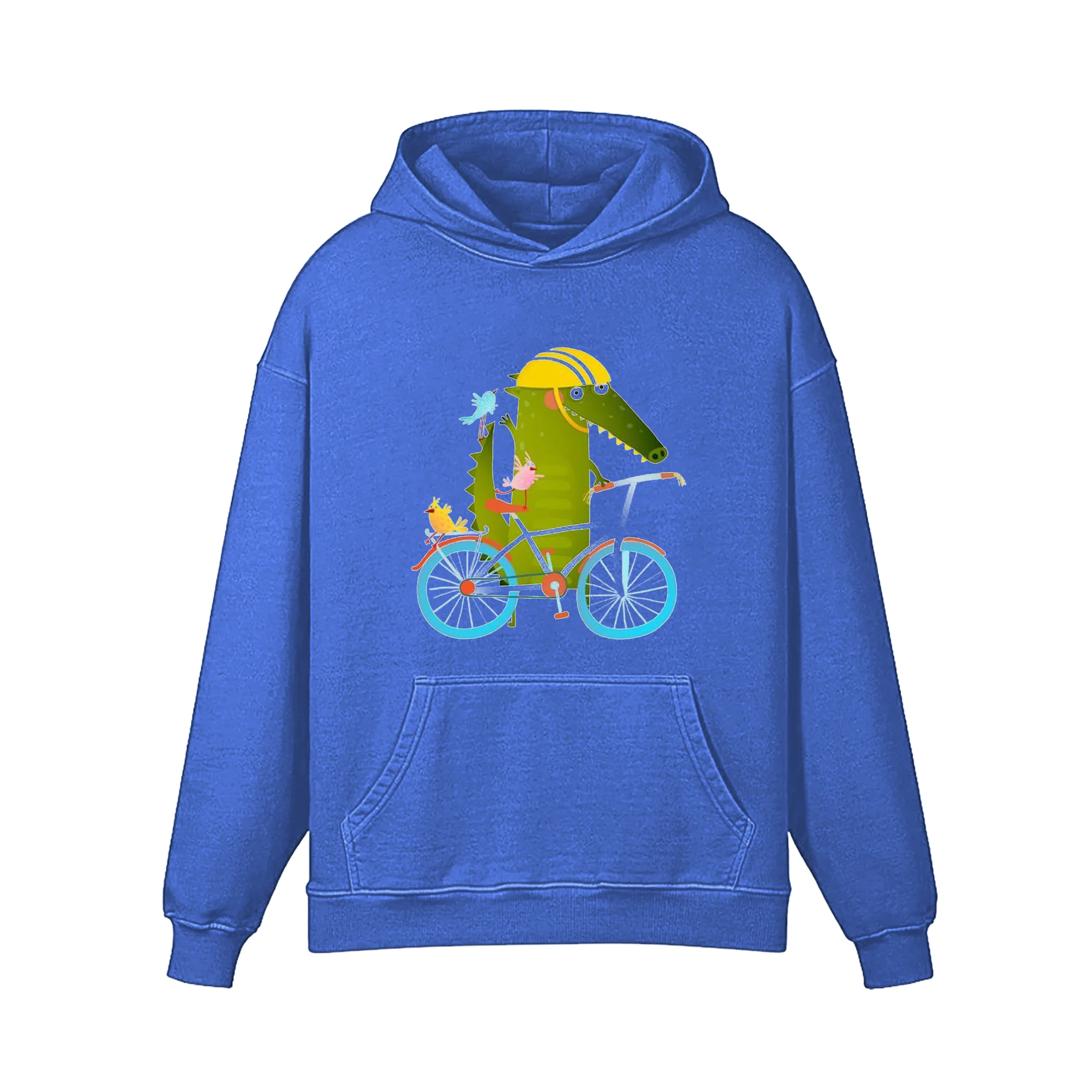 Crocodile Walking On Bike Illustration Hoodie - Image 7