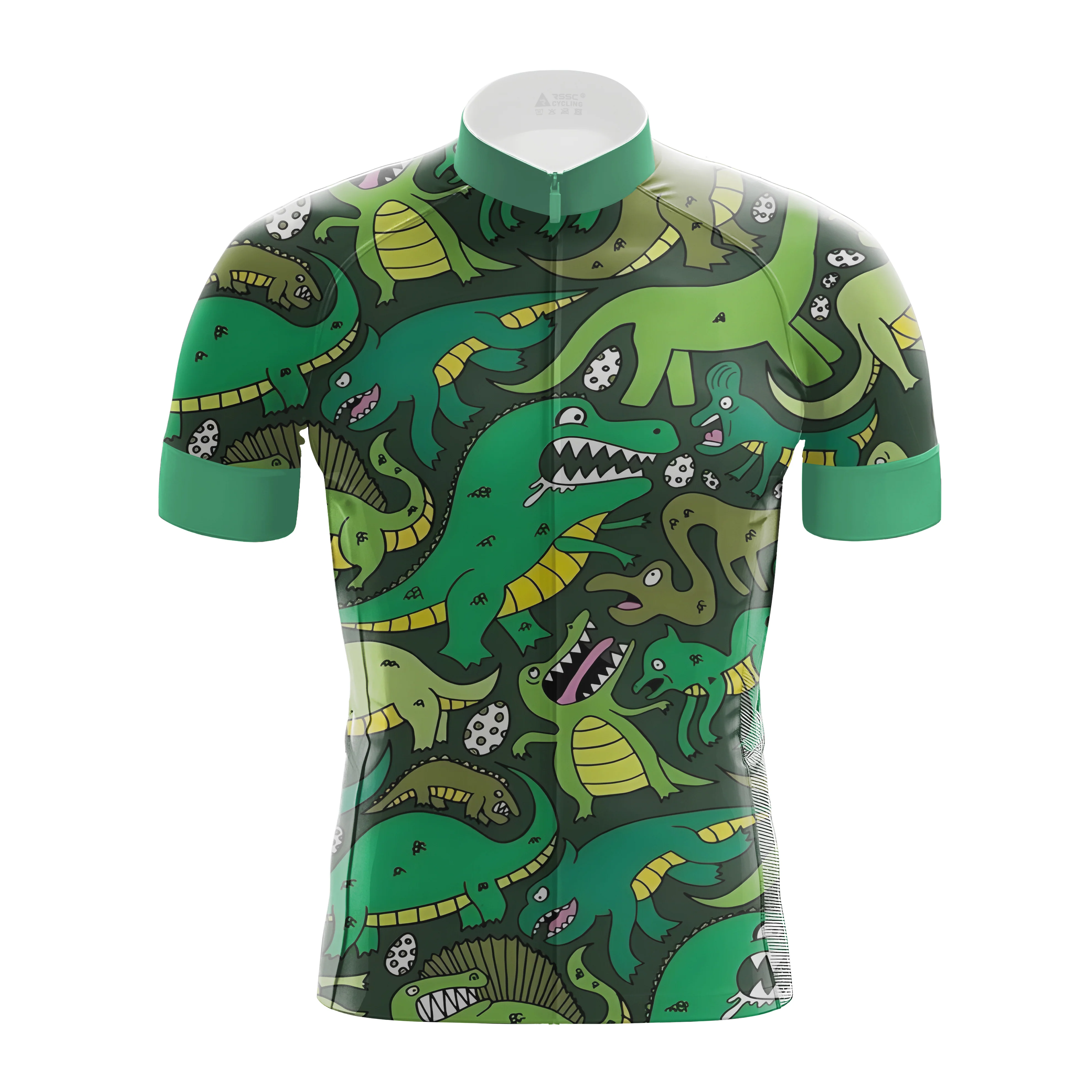 Cute Green Dinosaur Men's Cycling Kit - Image 3
