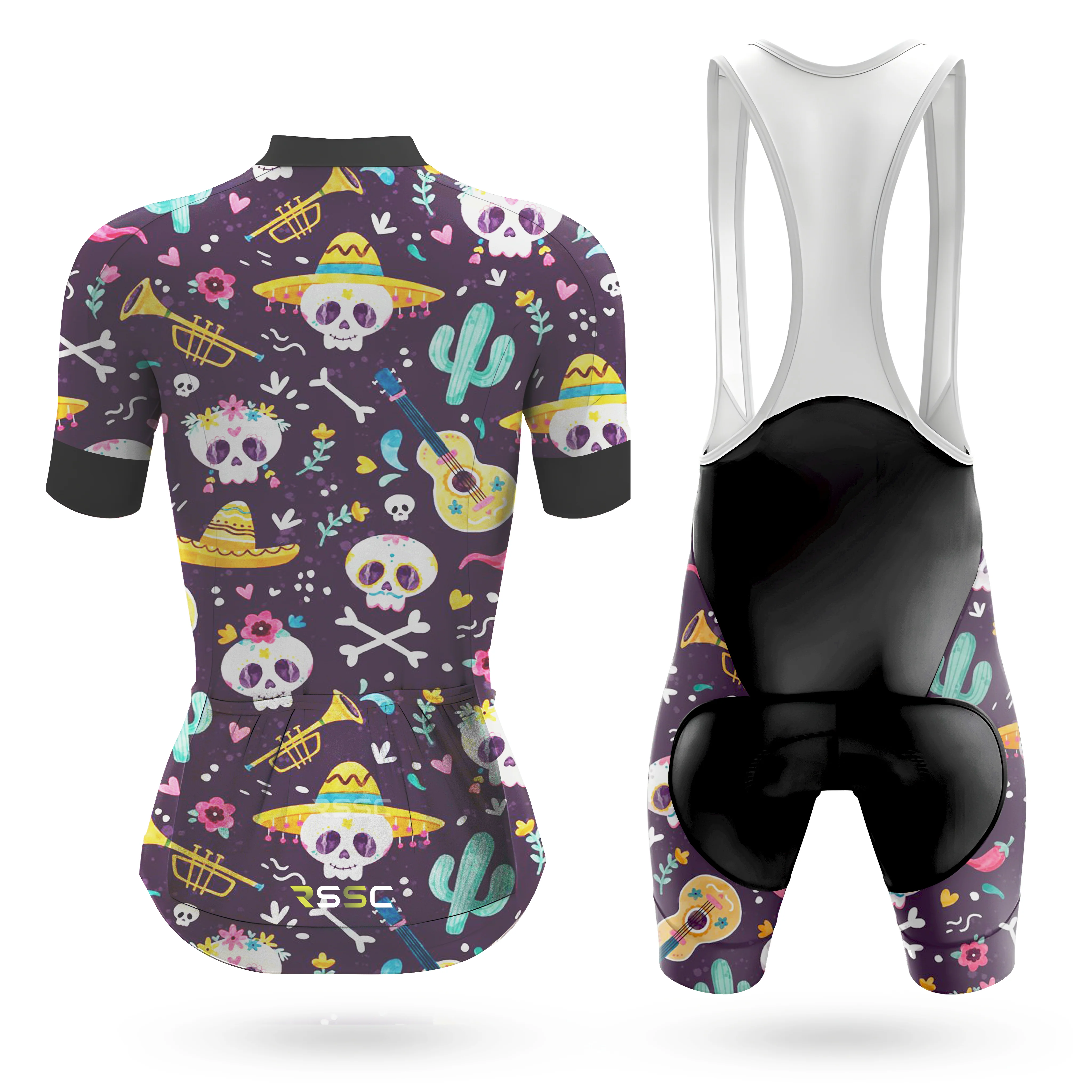 Death Skull Women's Short Sleeve Cycling Kit - Image 2