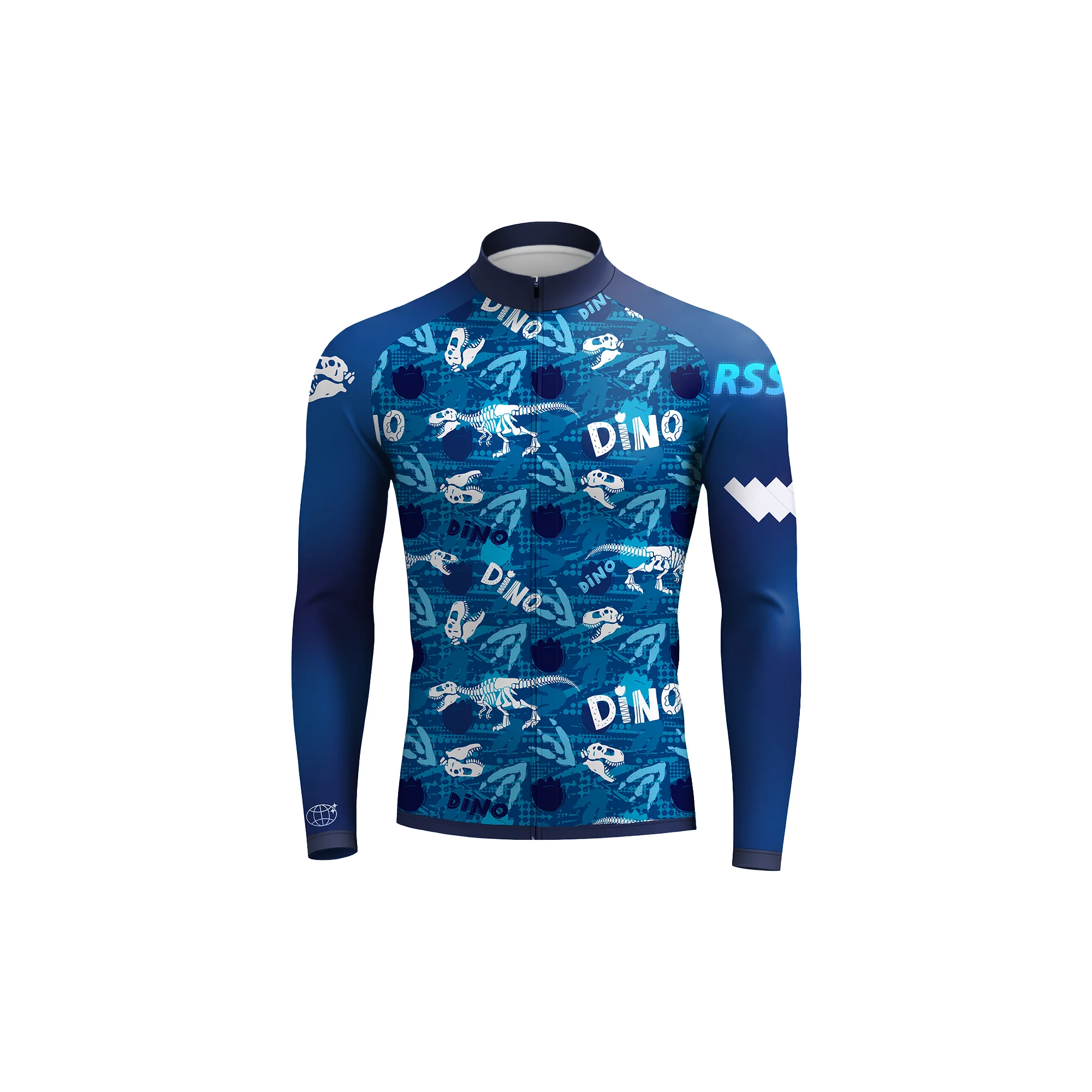 Dino Fossil Blue Men's Long Sleeve Cycling Kit - Image 3