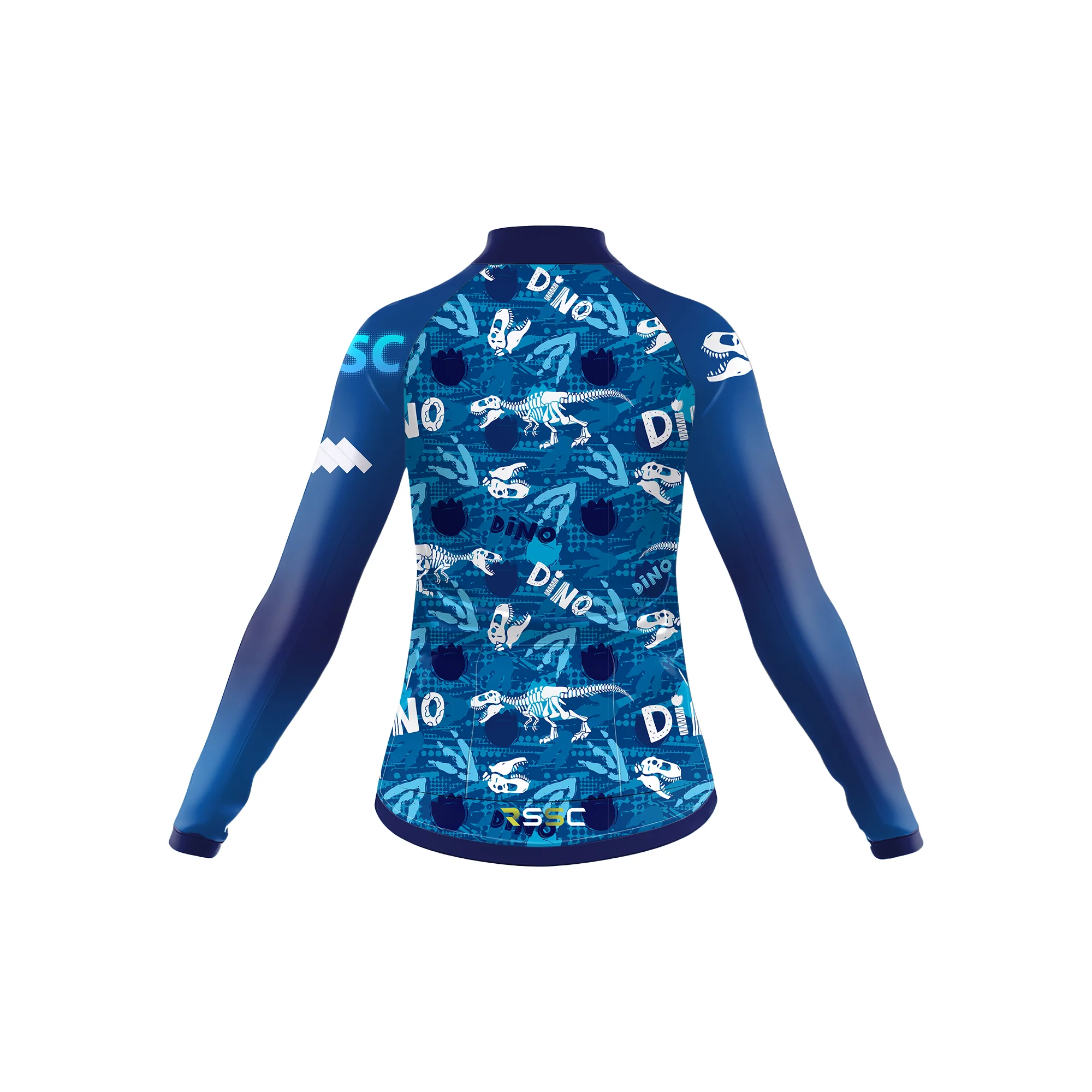 Dino Fossil Blue Women's Long Sleeve Cycling Kit - Image 4