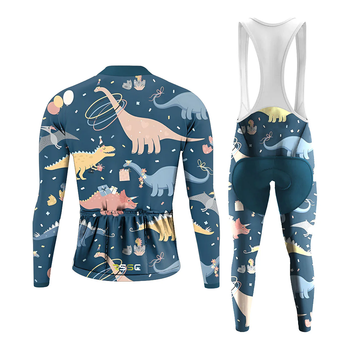 Dinosaur Pattern Men's Long Sleeve Cycling Kit - Image 2