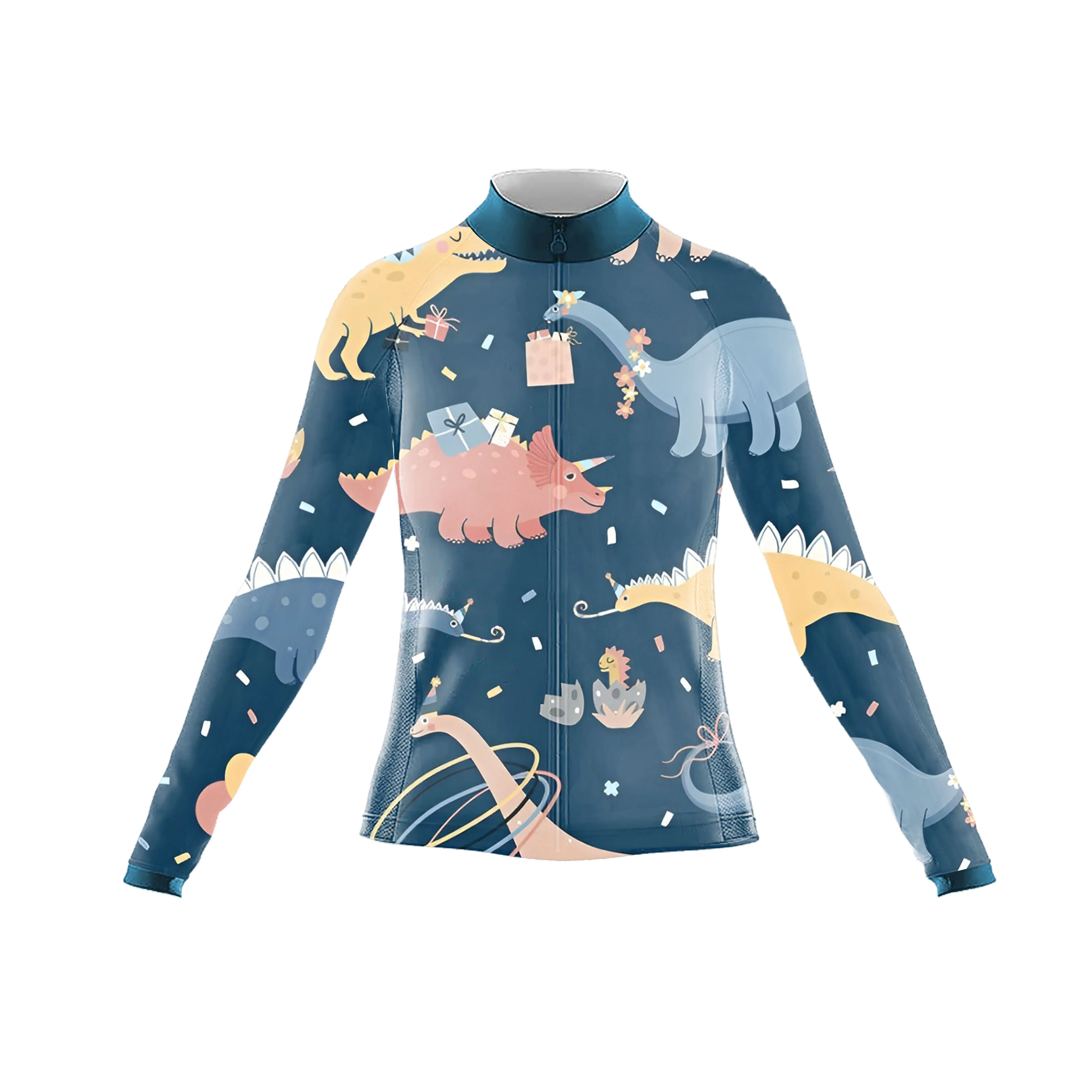 Dinosaur Pattern Women's Long Sleeve Cycling Kit - Image 3