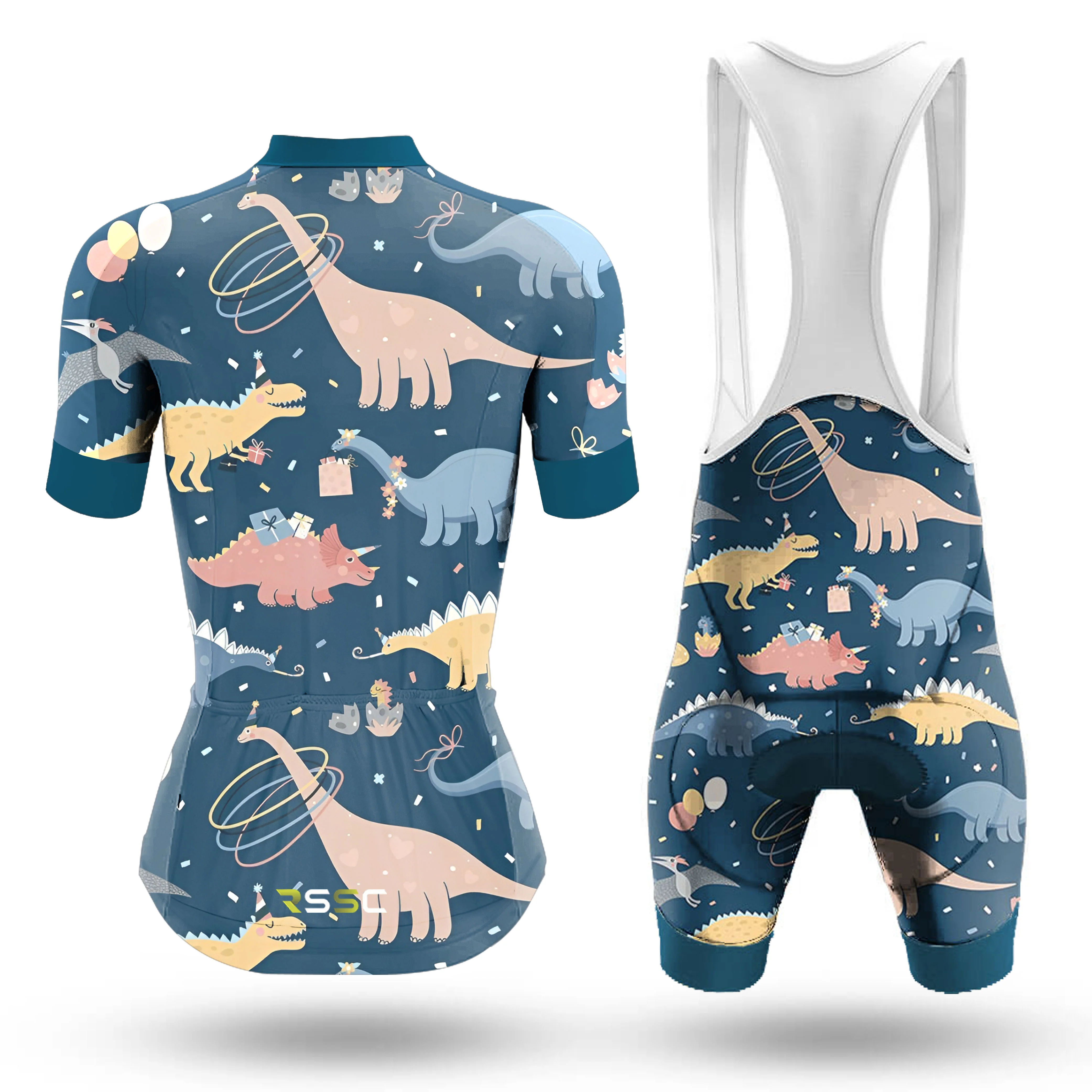 Dinosaur Pattern Women's Short Sleeve Cycling Kit - Image 2