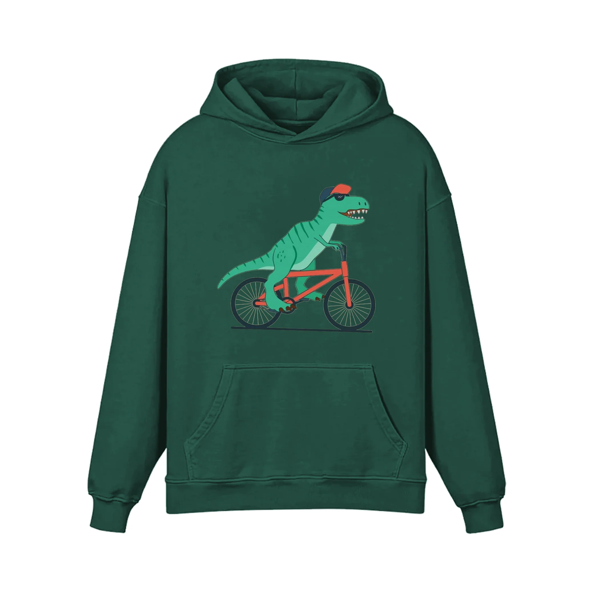 Dinosaur Riding A Bike Hoodie