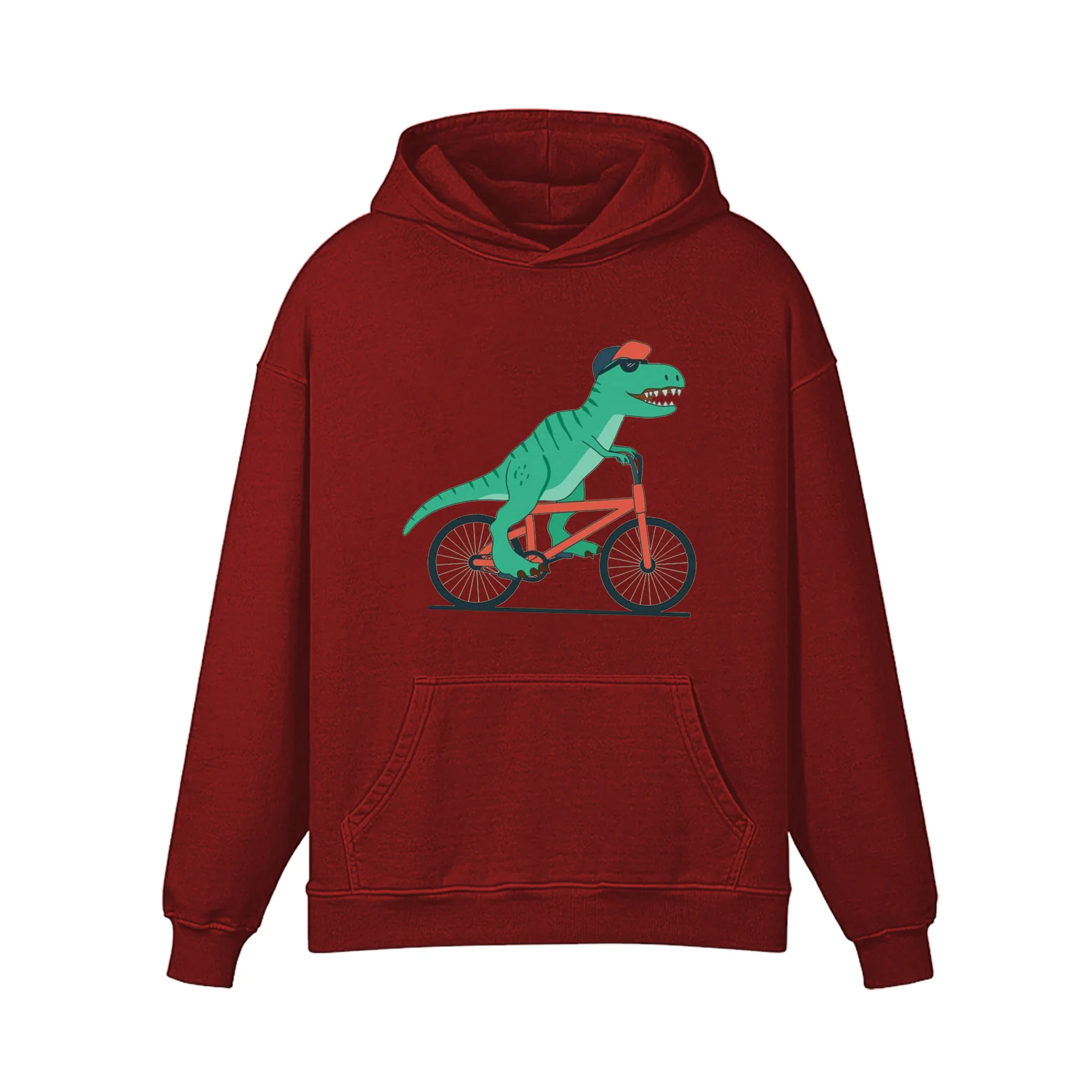 Dinosaur Riding A Bike Hoodie - Image 4