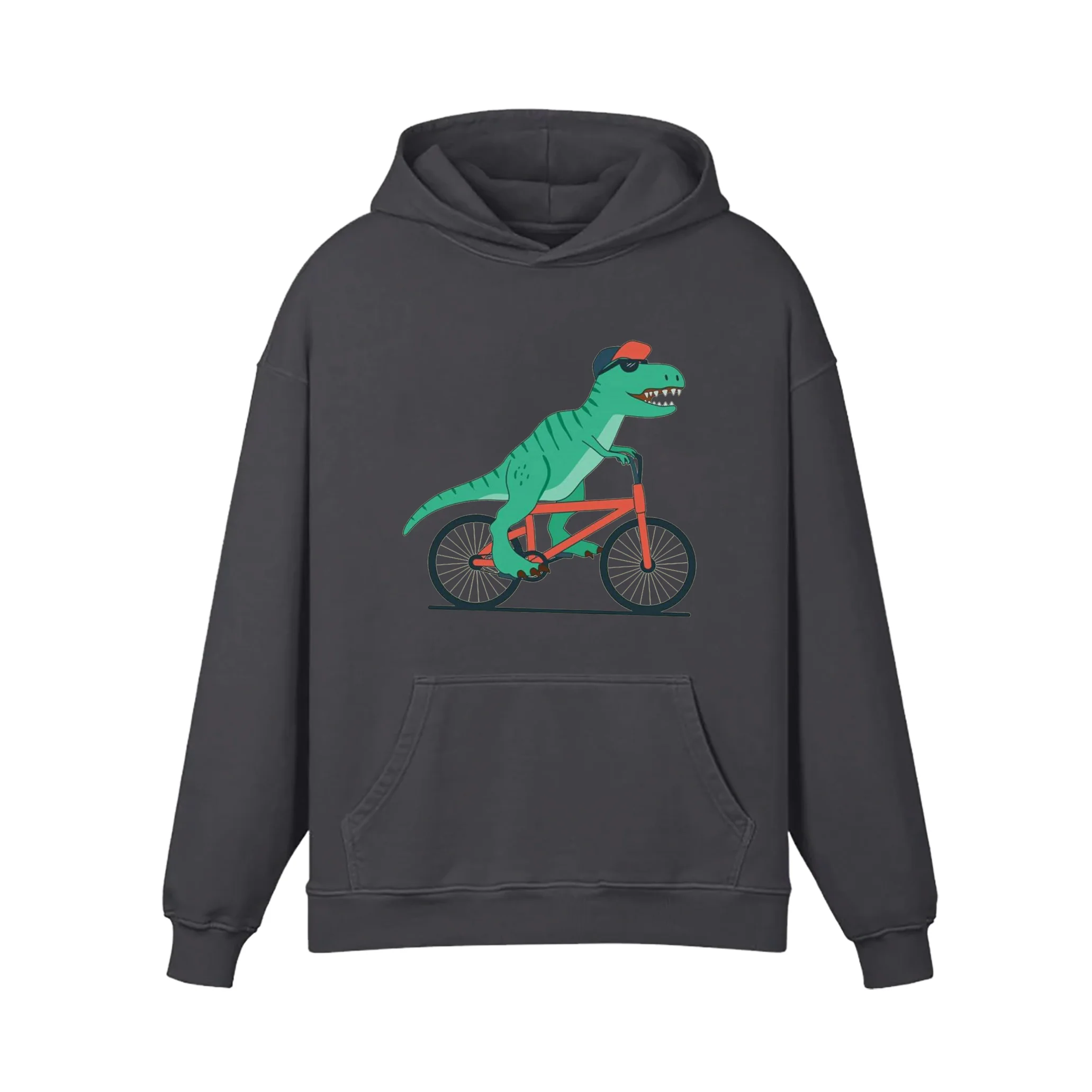 Dinosaur Riding A Bike Hoodie - Image 6