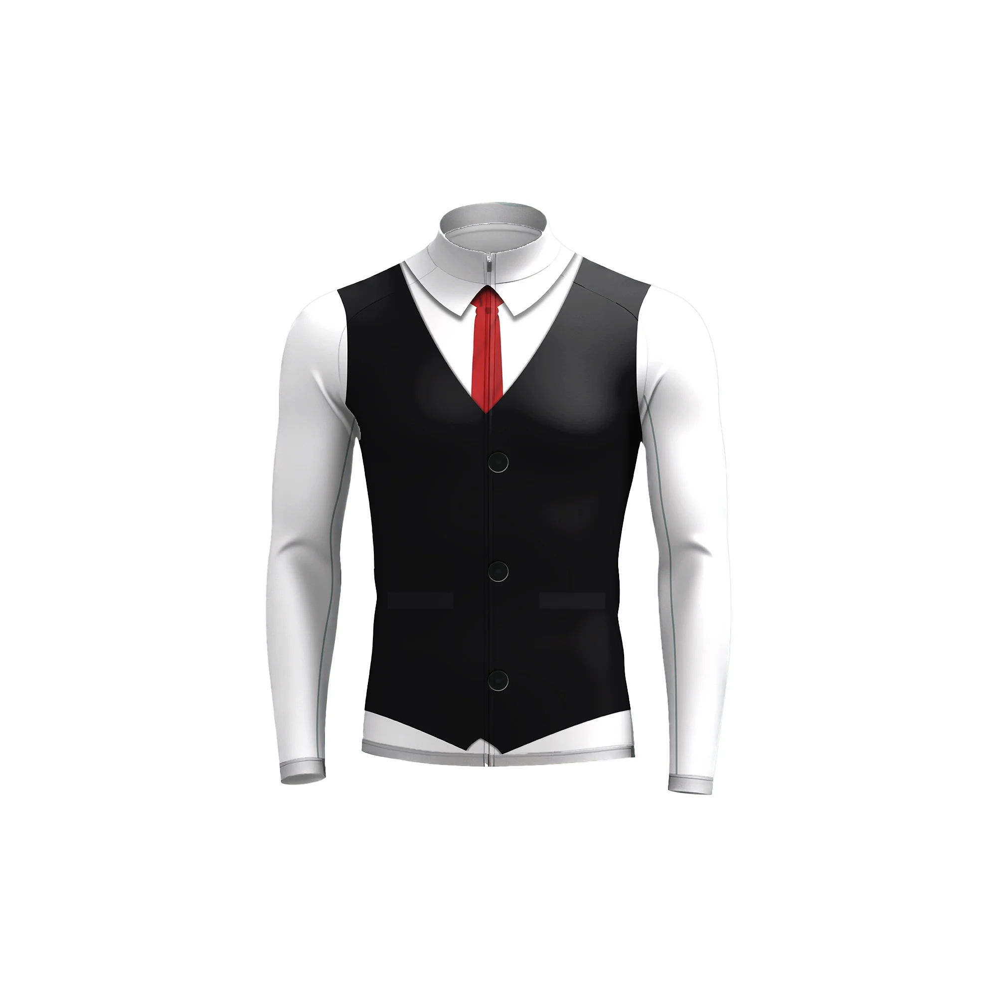 Elegant Thug Black Men's Long Sleeve Cycling Kit - Image 3