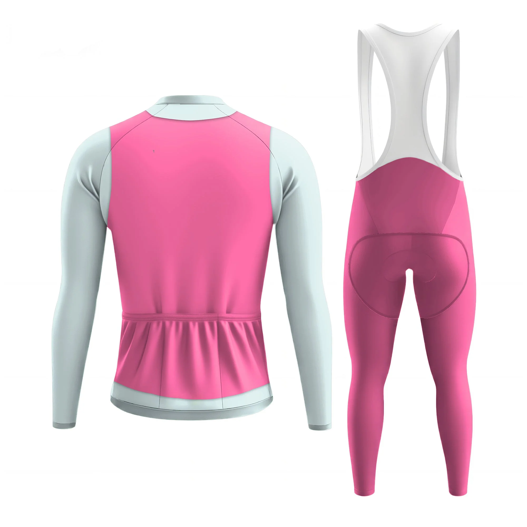 Elegant Thug Pink Men's Long Sleeve Cycling Kit - Image 2