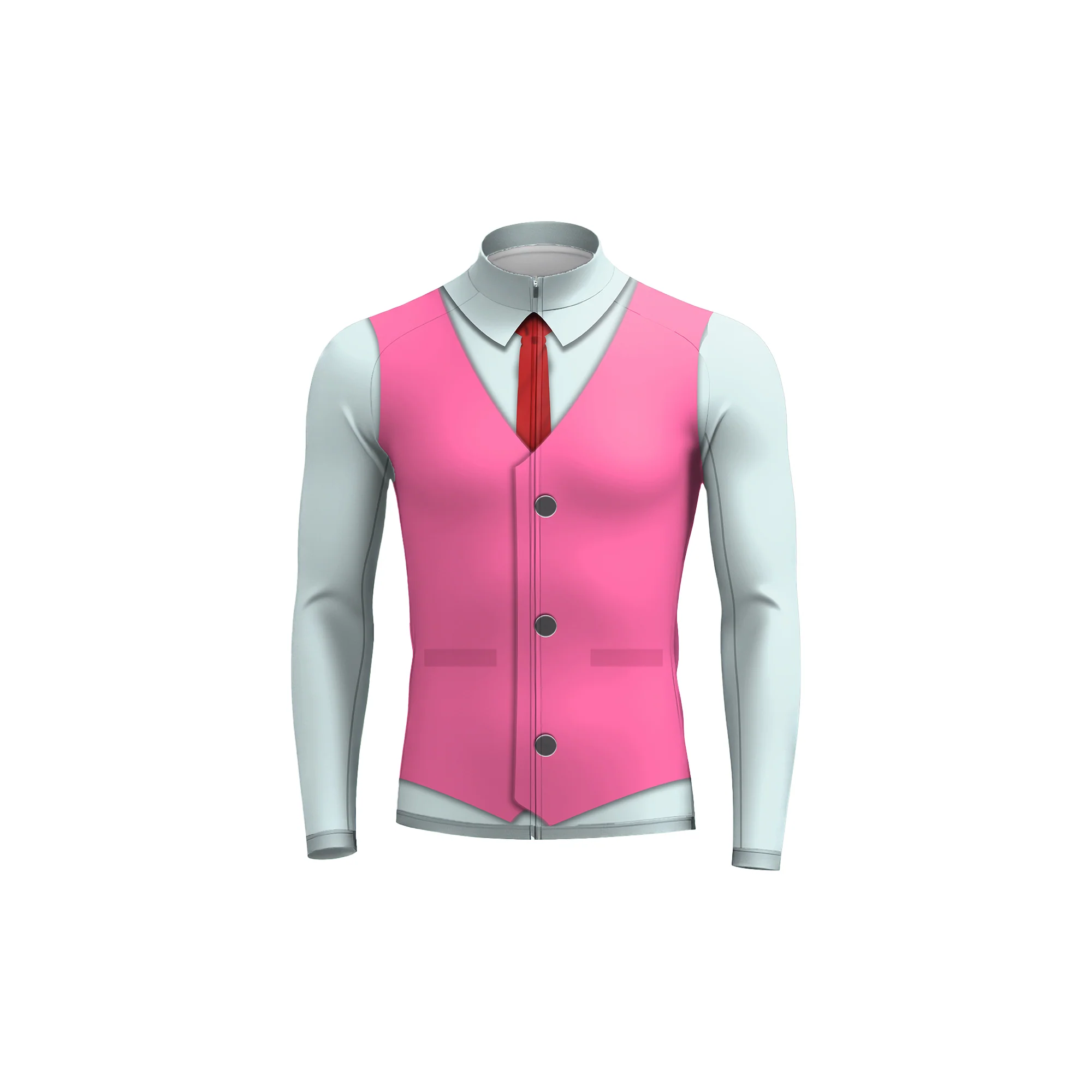 Elegant Thug Pink Men's Long Sleeve Cycling Kit - Image 3