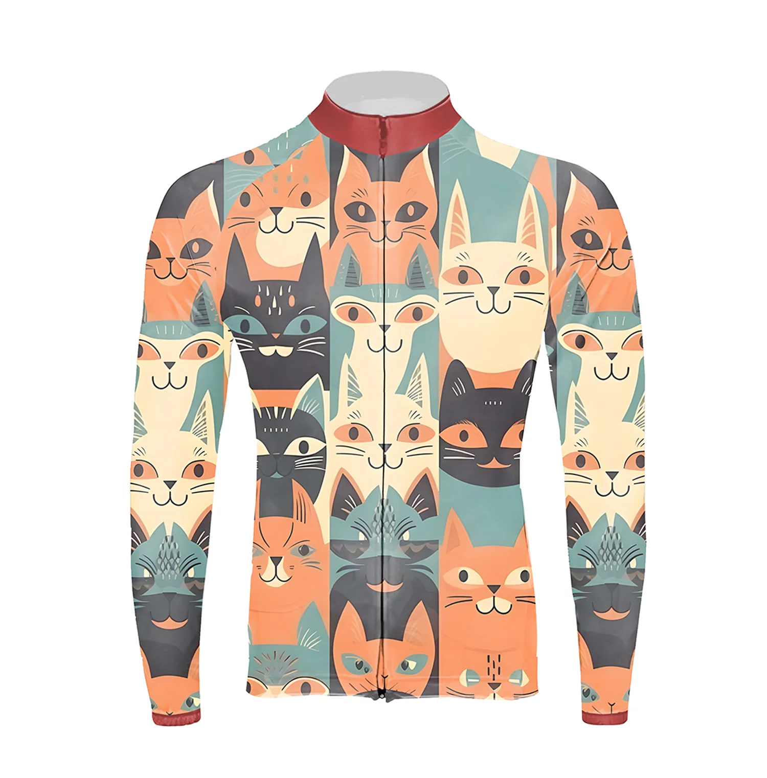 Emoticon Cat Men's Long Sleeve Cycling Kit - Image 3