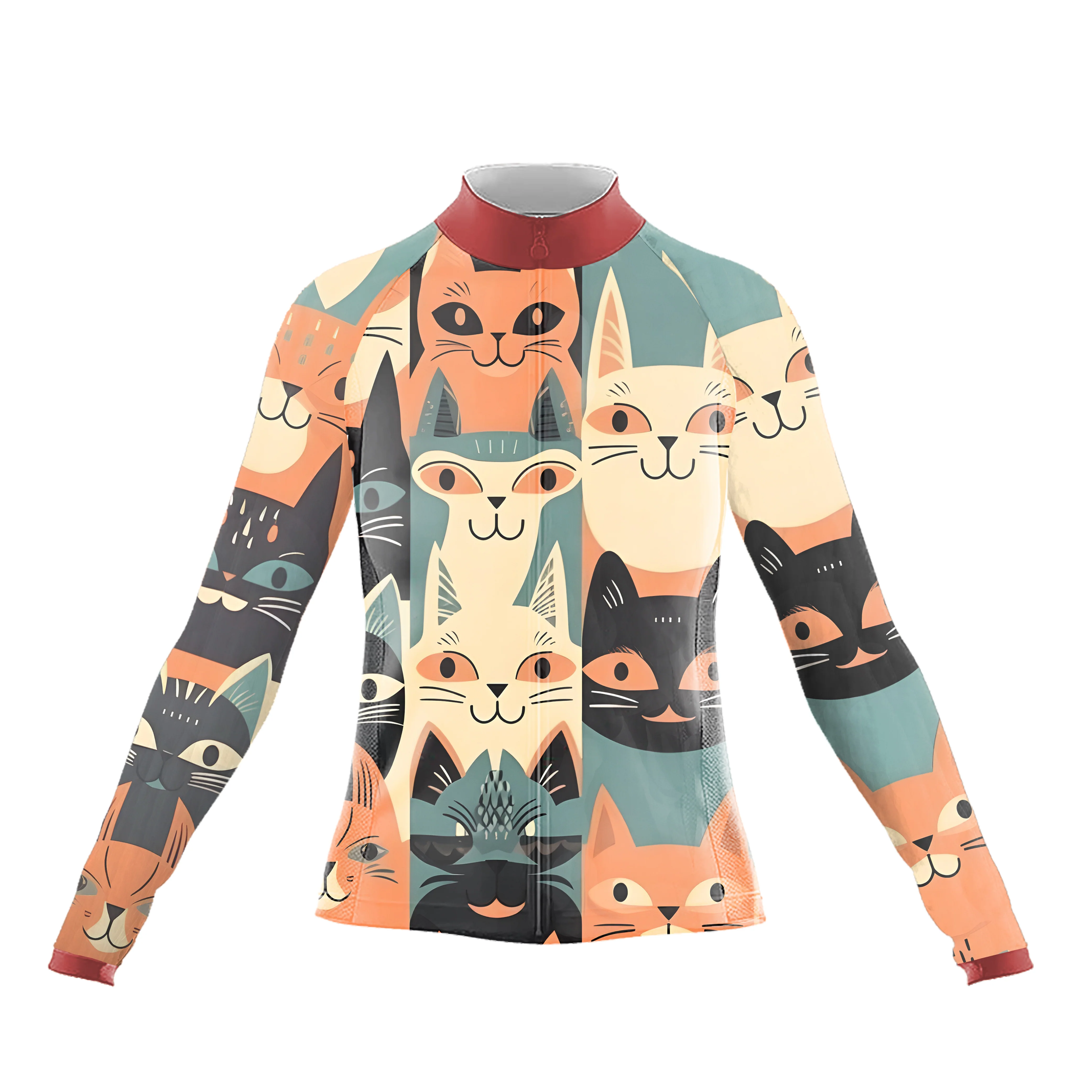 Emoticon Cat Women's Long Sleeve Cycling Kit - Image 3
