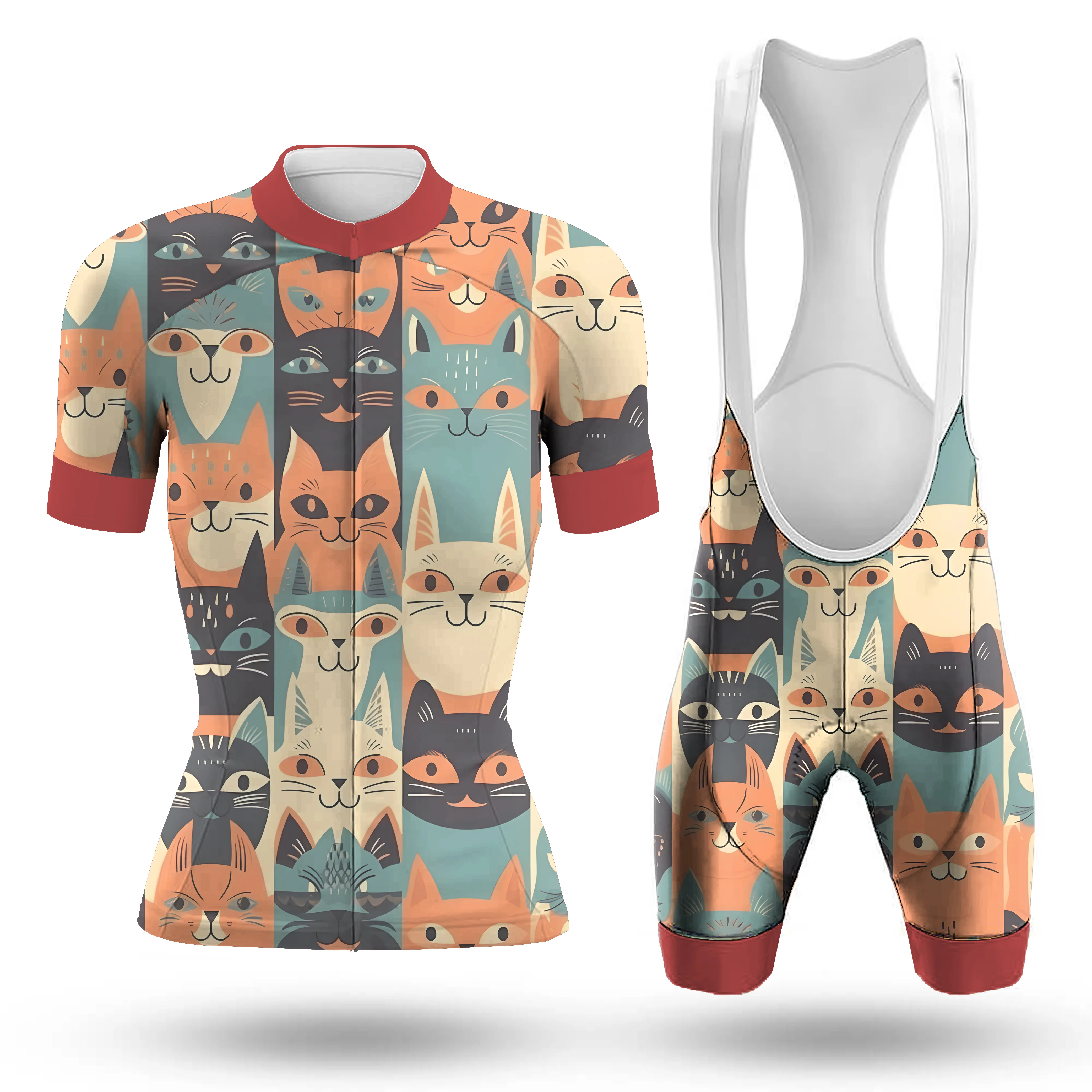 Emoticon Cat Women's Short Sleeve Cycling Kit