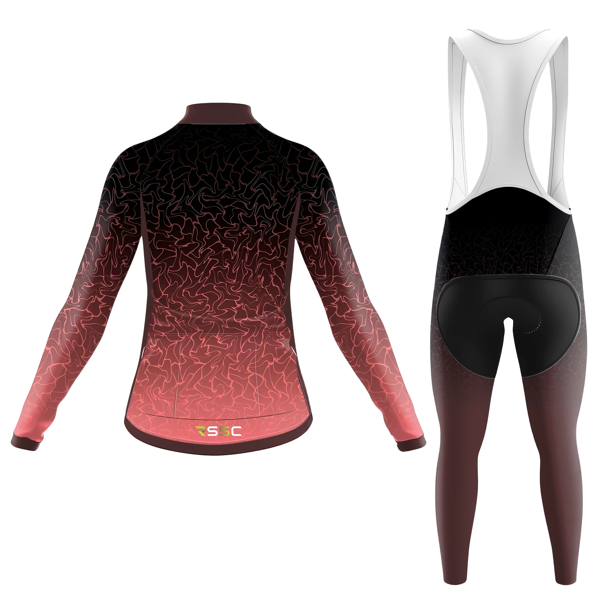 Flowing Pink Women's Long Sleeve Cycling Kit - Image 2