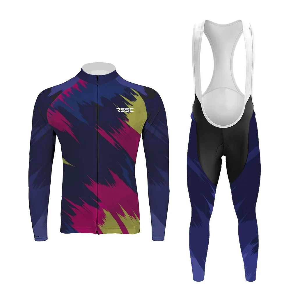 Gradient Color Men's Long Sleeve Cycling Kit
