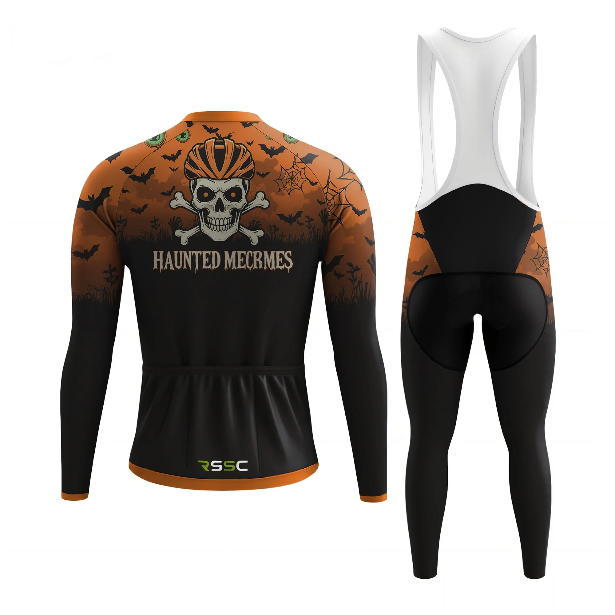 Halloween Skeleton Rider Men's Long Sleeve Cycling Kit - Image 2