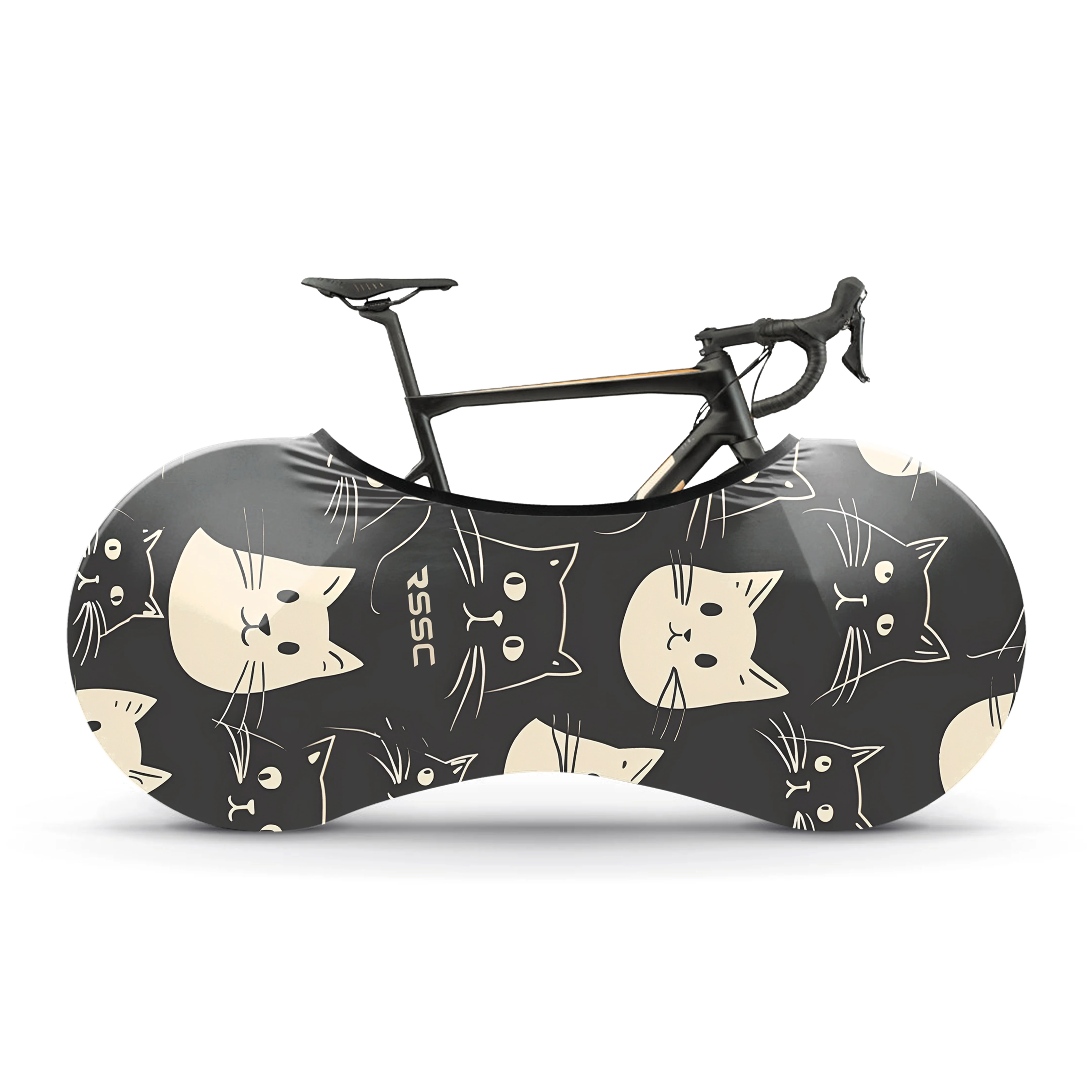 Happy Emoticon Cat Bicycle Wheels Cover