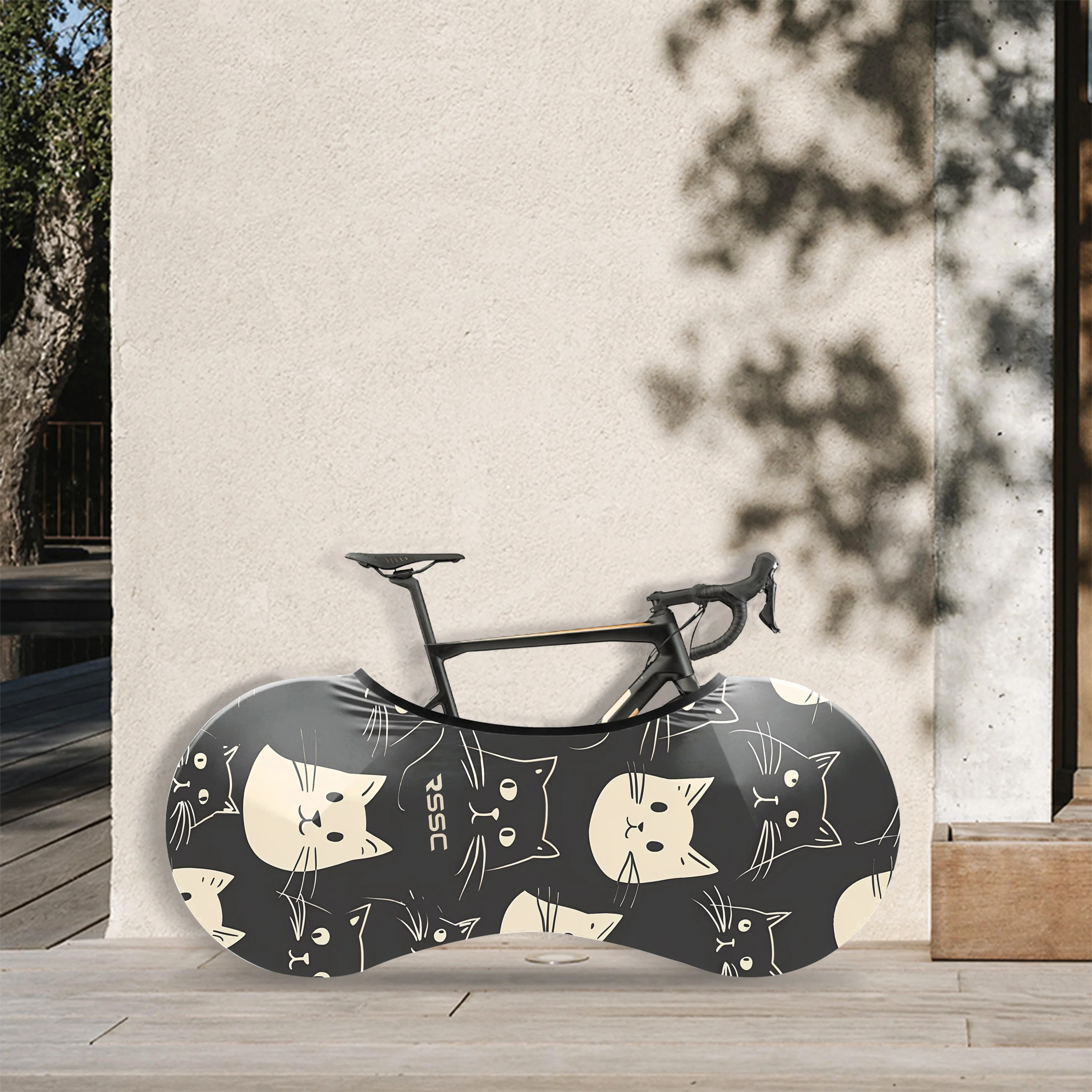 Happy Emoticon Cat Bicycle Wheels Cover - Image 2