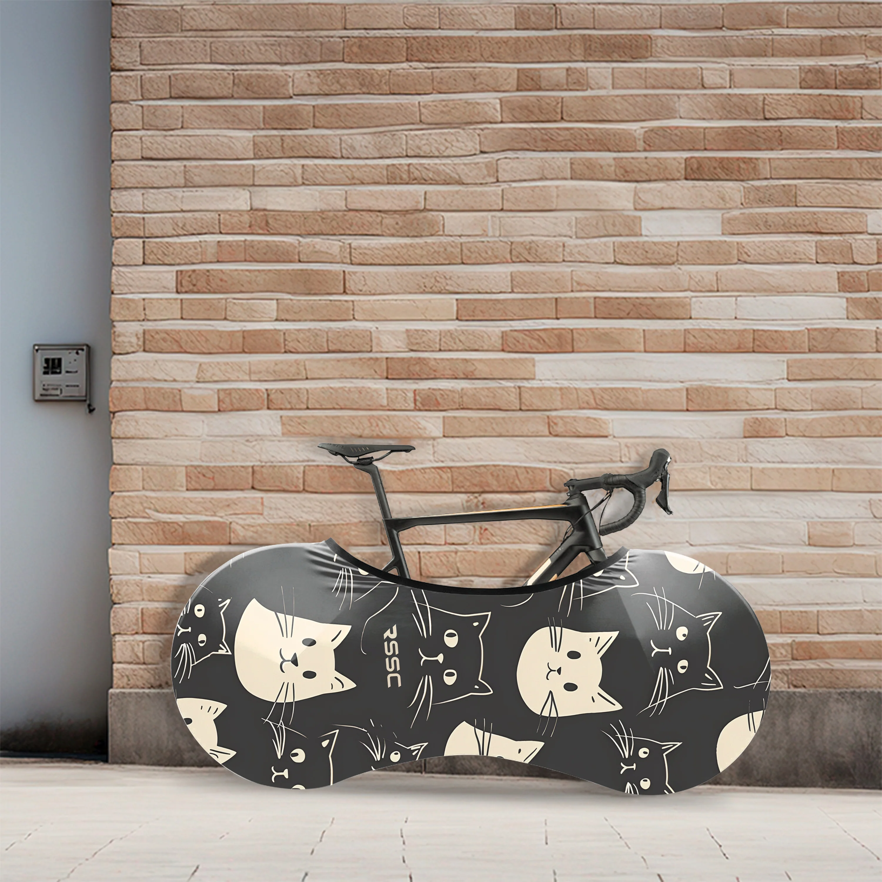 Happy Emoticon Cat Bicycle Wheels Cover - Image 3