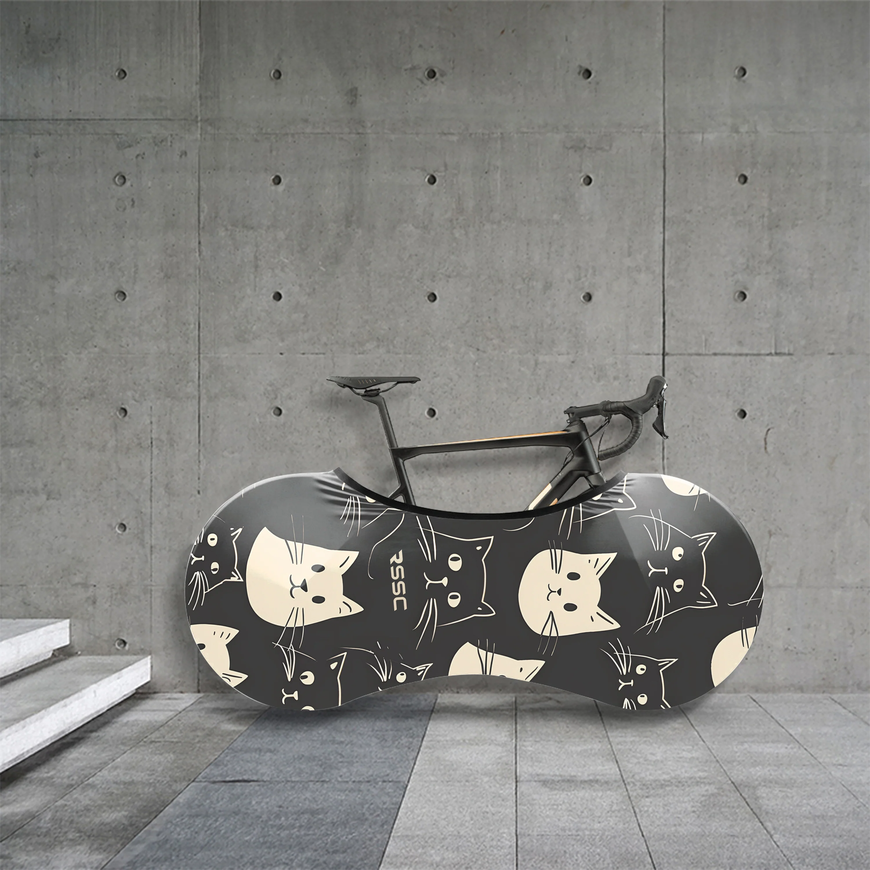Happy Emoticon Cat Bicycle Wheels Cover - Image 4