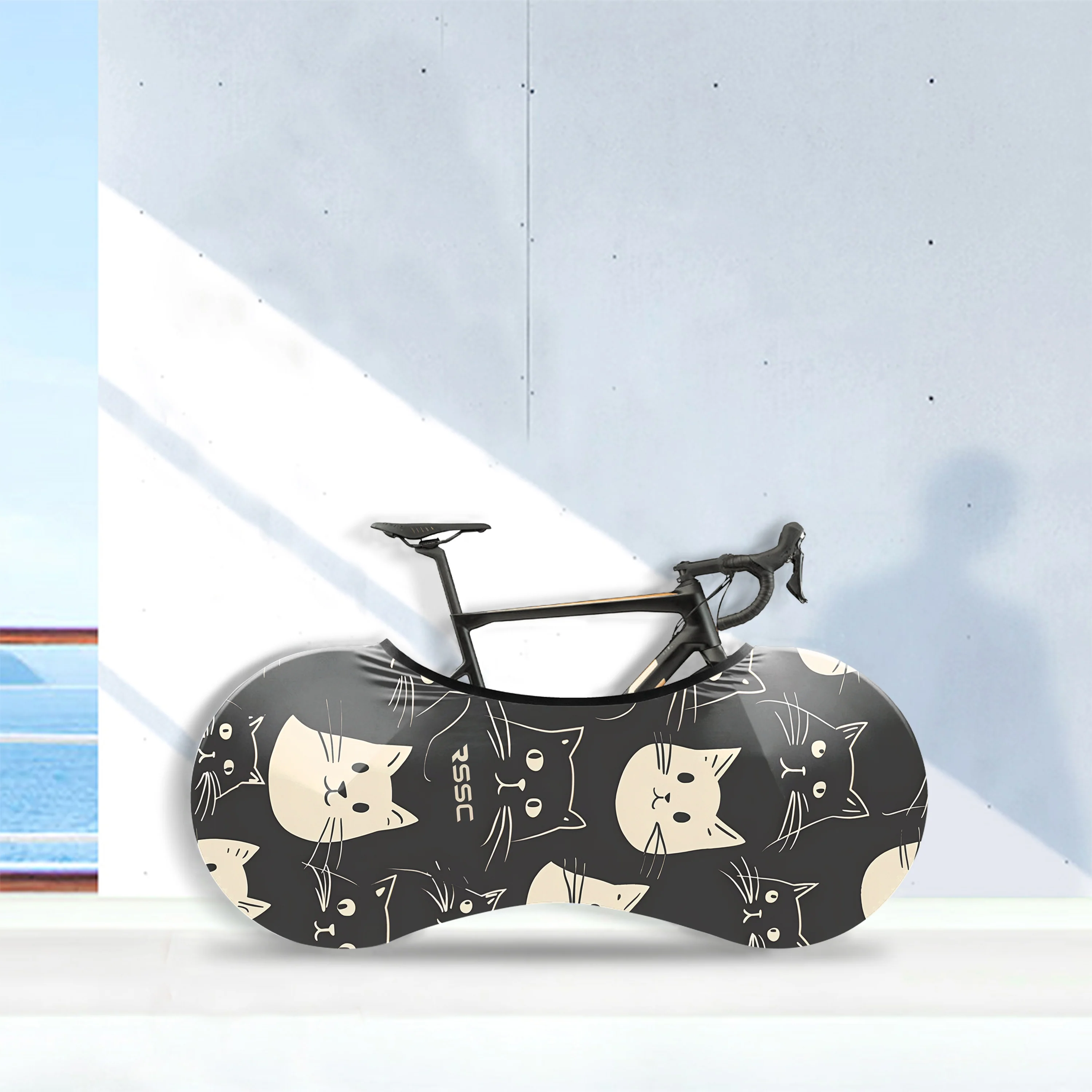 Happy Emoticon Cat Bicycle Wheels Cover - Image 5
