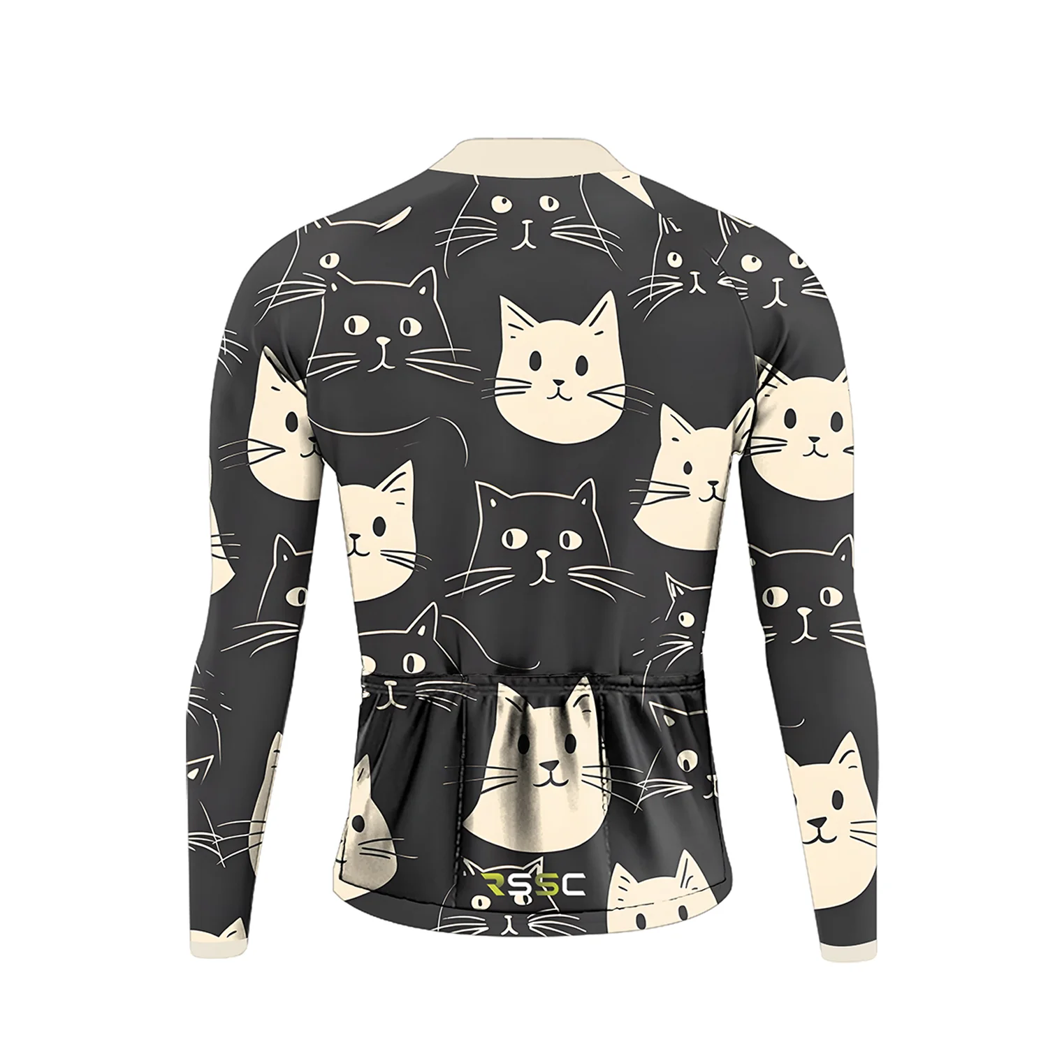 Happy Emoticon Cat Men's Long Sleeve Cycling Kit - Image 4