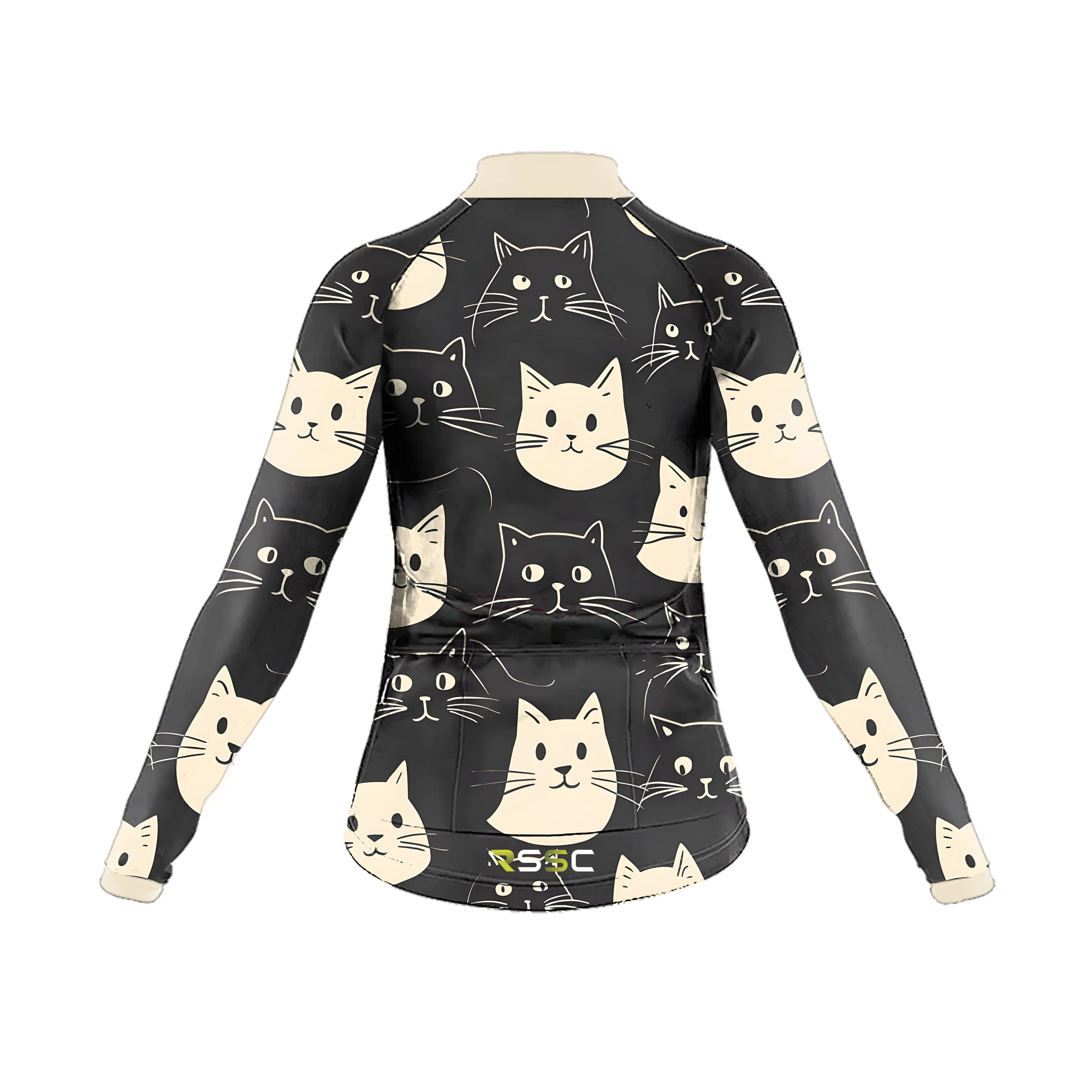 Happy Emoticon Cat Women's Long Sleeve Cycling Kit - Image 4