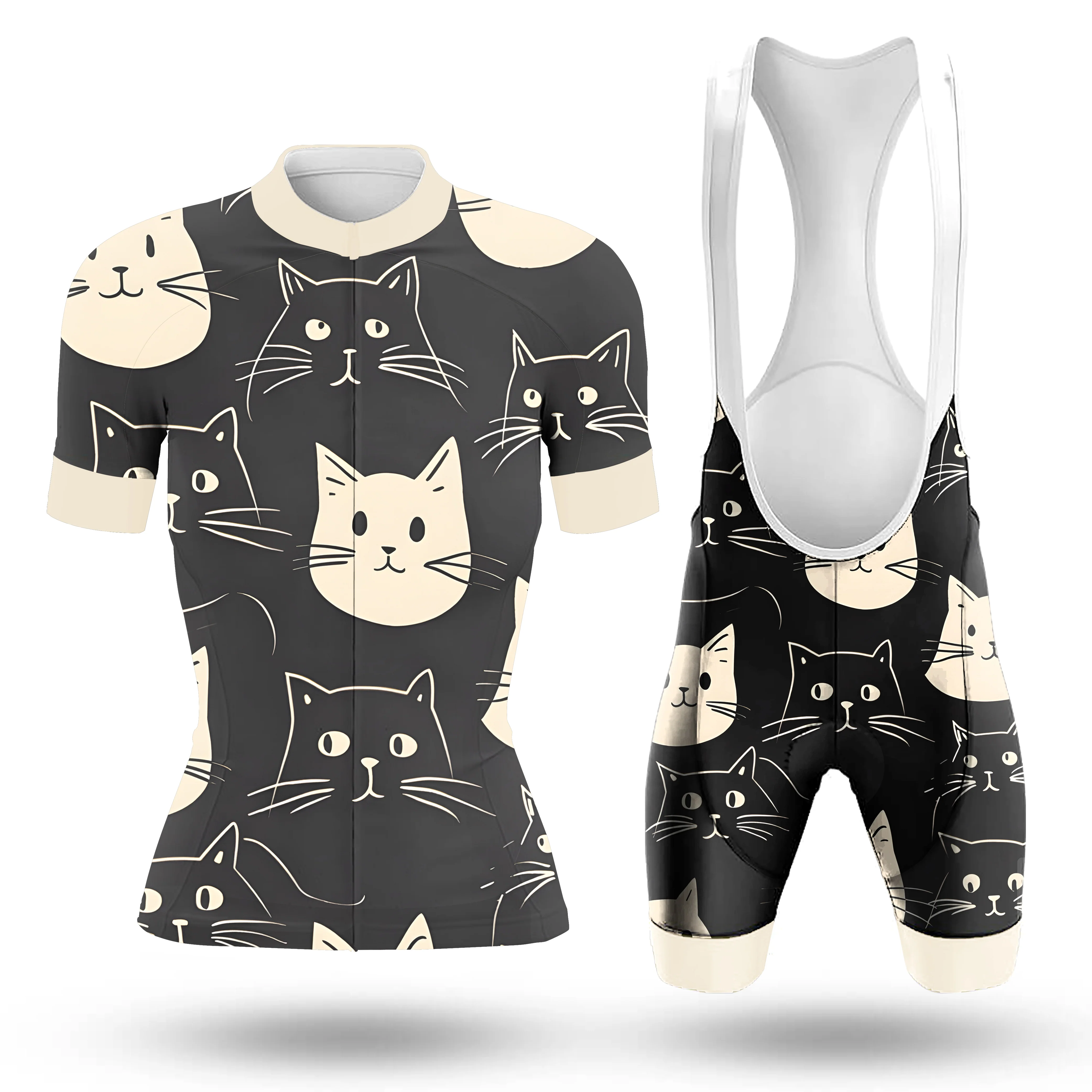 Happy Emoticon Cat Women's Short Sleeve Cycling Kit