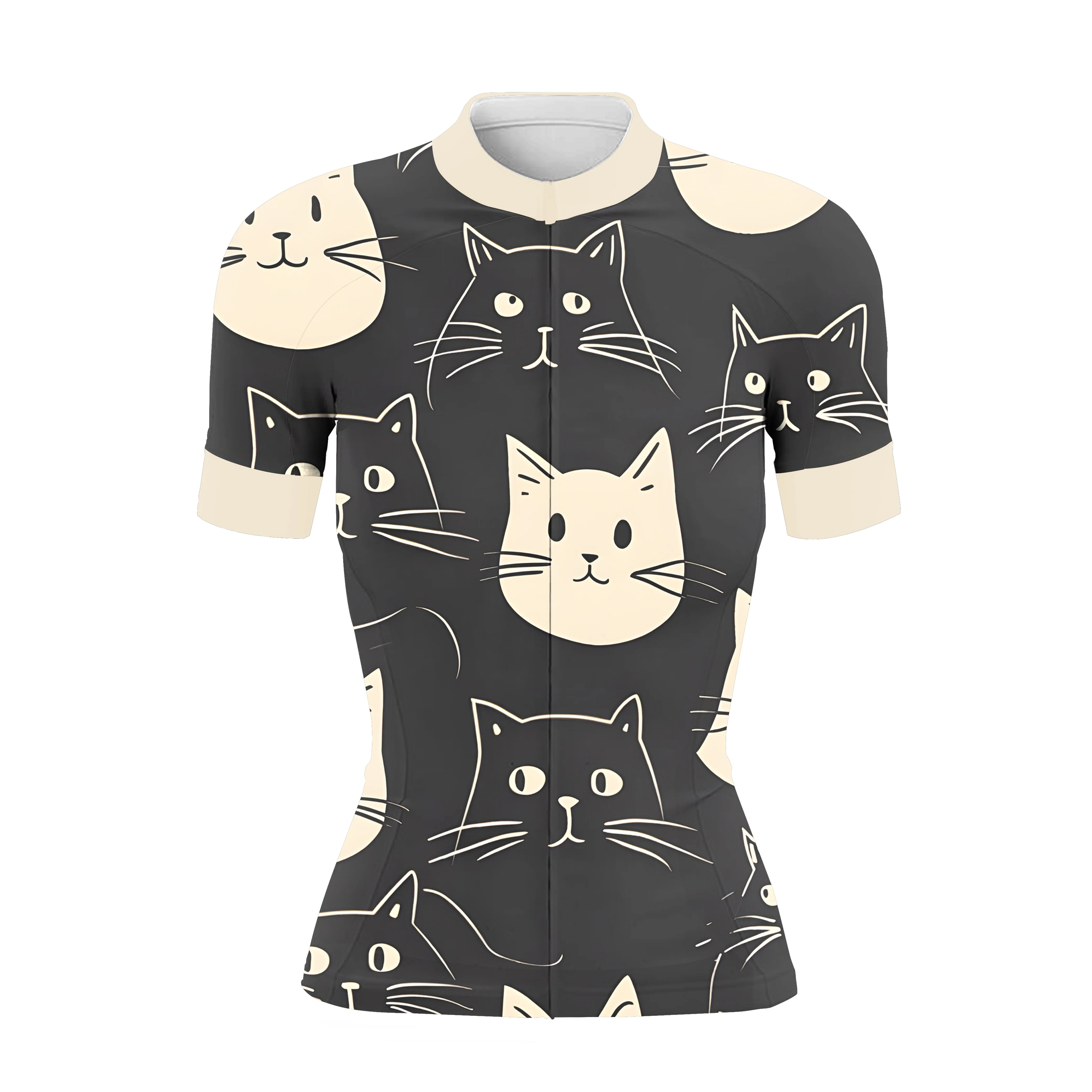 Happy Emoticon Cat Women's Short Sleeve Cycling Kit - Image 3