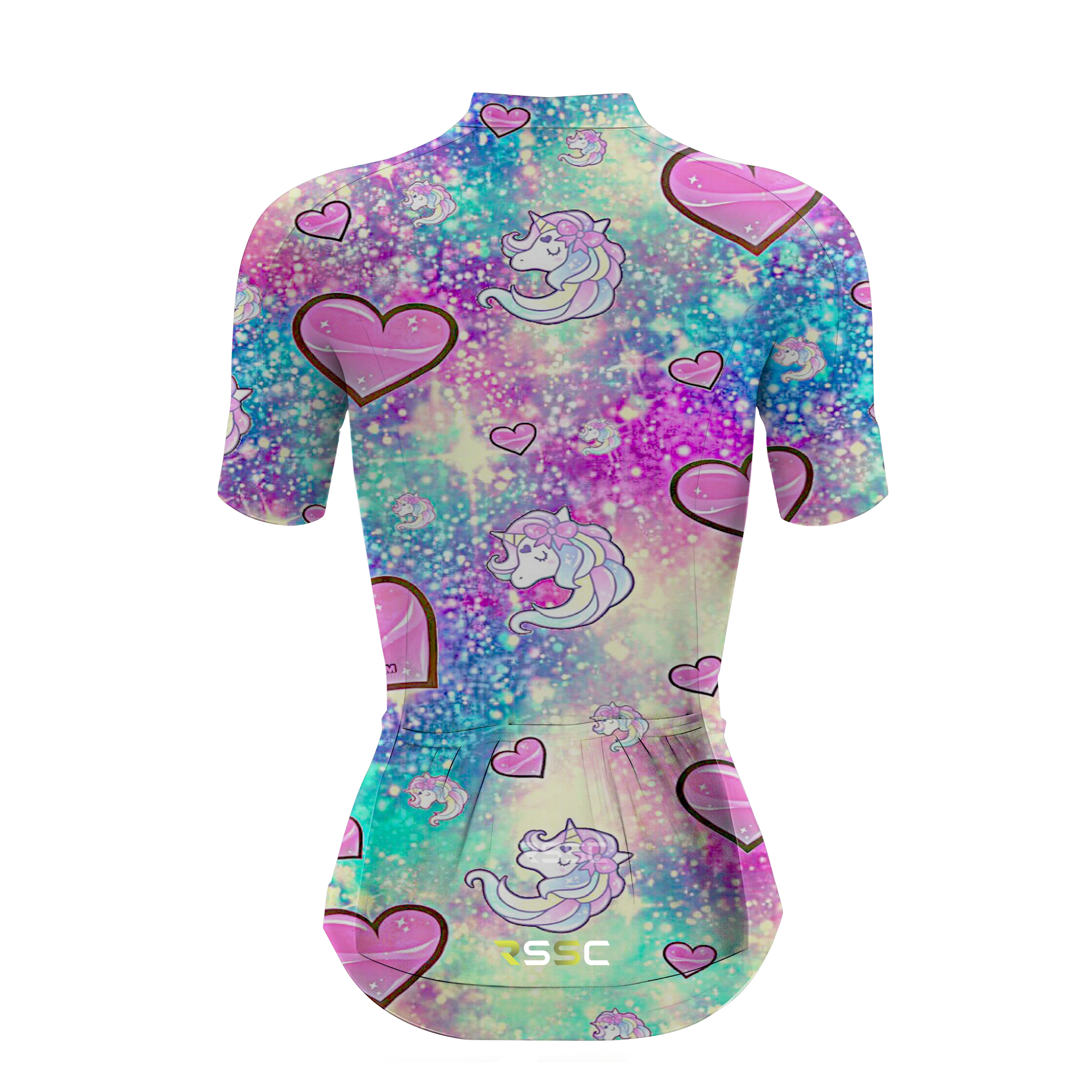 Hearts And Unicorns Women's Short Sleeve Cycling Kit - Image 4