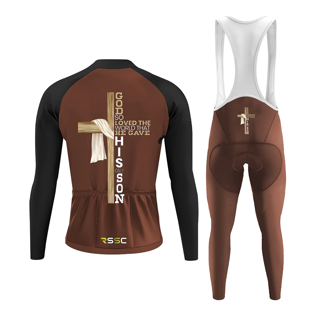 Jesus Cross Men's Long Sleeve Cycling Kit - Image 2