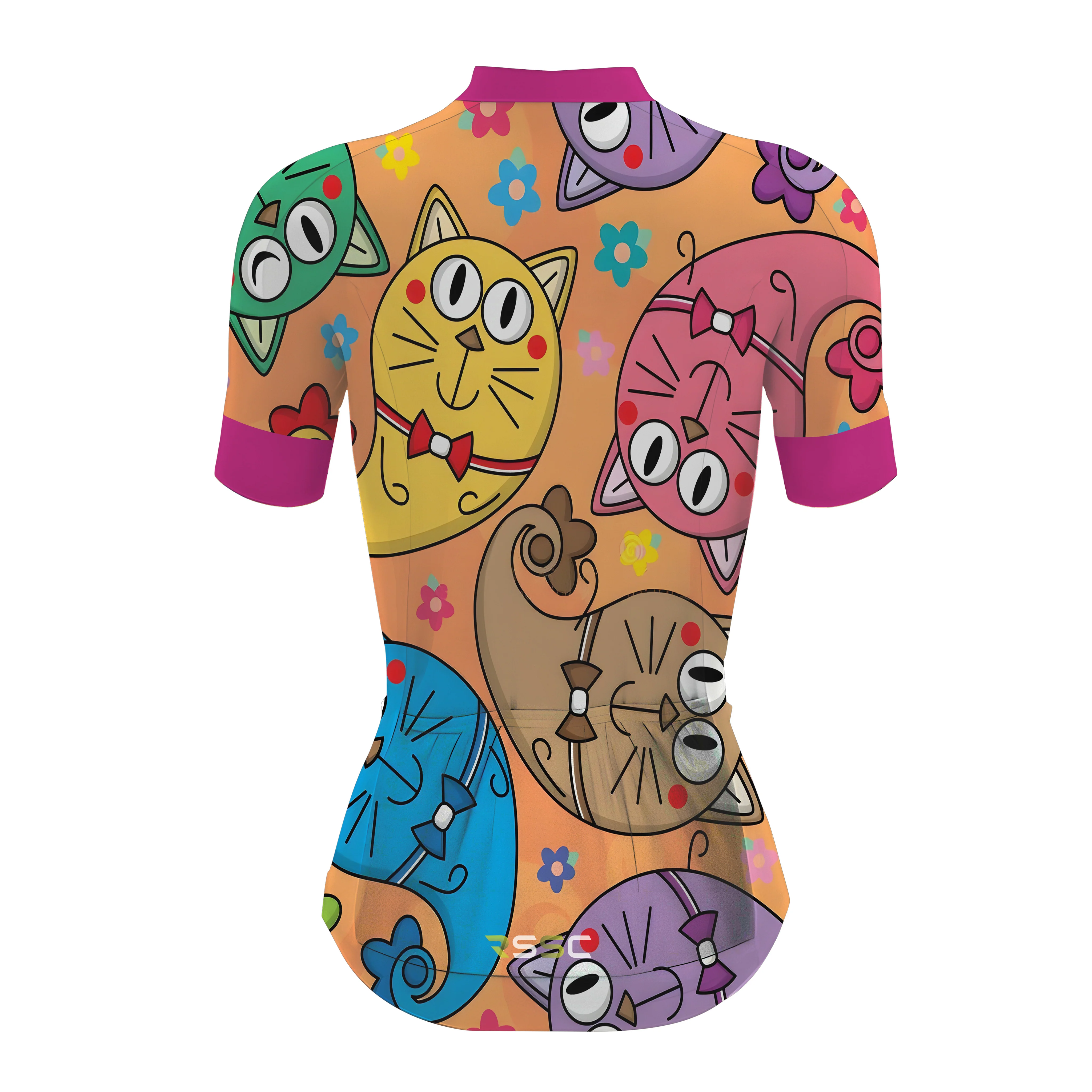 Kitten Pattern Women's Short Sleeve Cycling Kit - Image 4