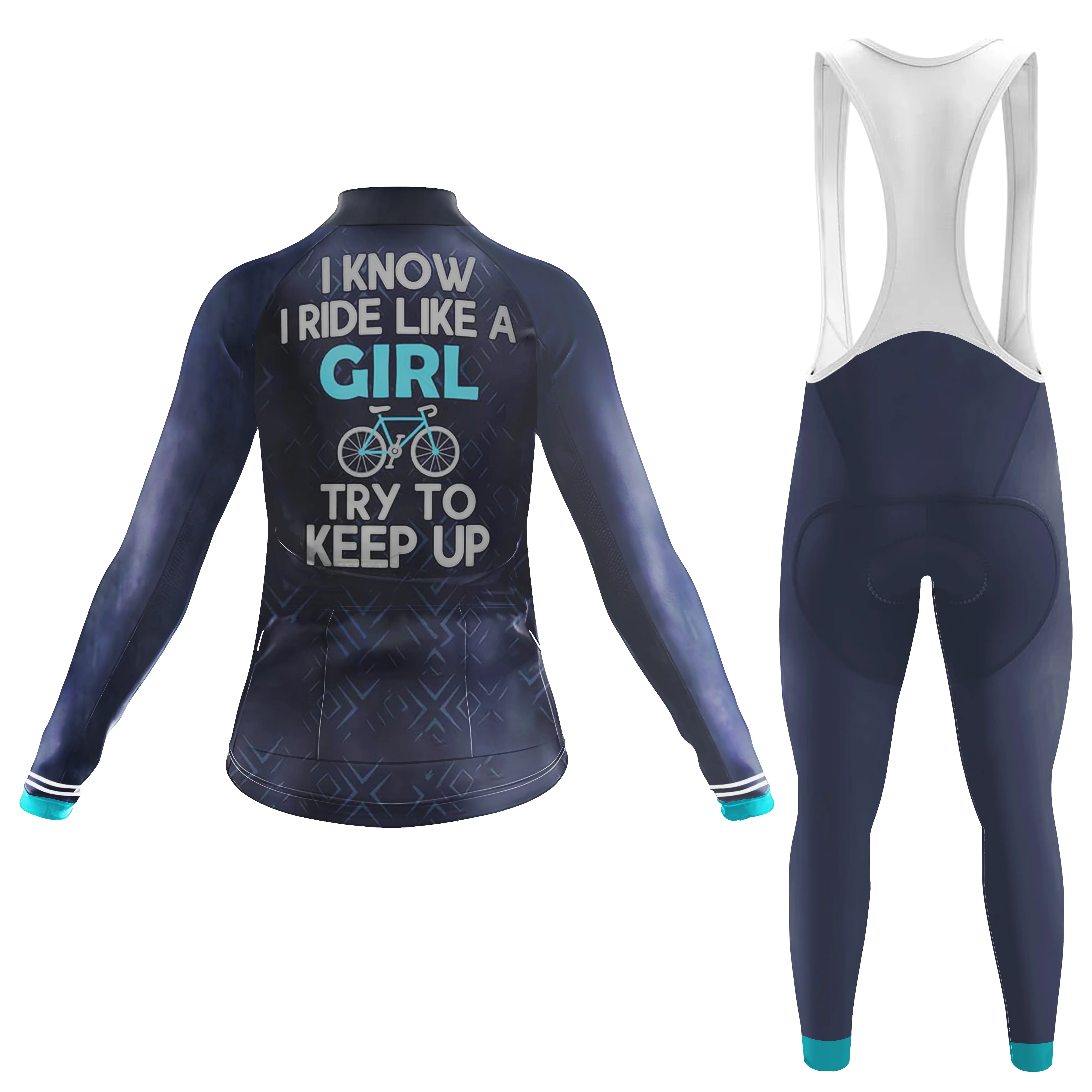Like A Girl Women's Long Sleeve Cycling Kit - Image 2