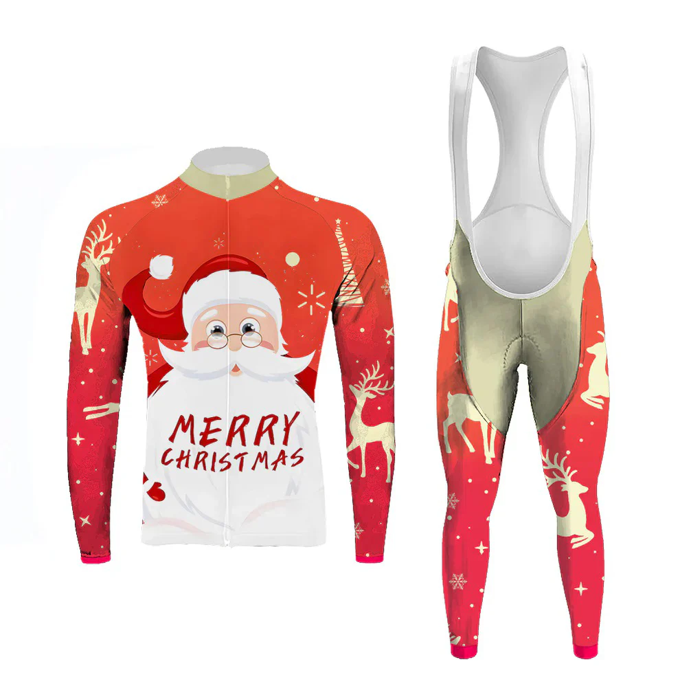 Merry Christmas Men's Long Sleeve Cycling Kit