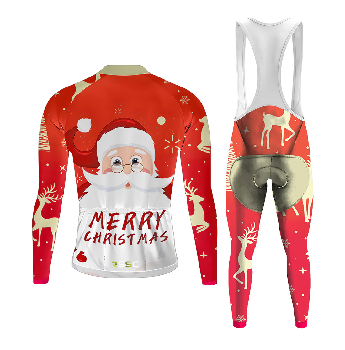 Merry Christmas Men's Long Sleeve Cycling Kit - Image 2