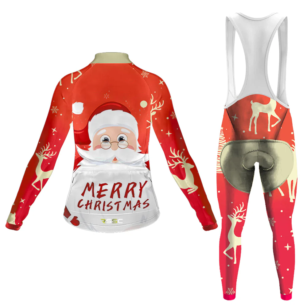 Merry Christmas Women's Long Sleeve Cycling Kit - Image 2