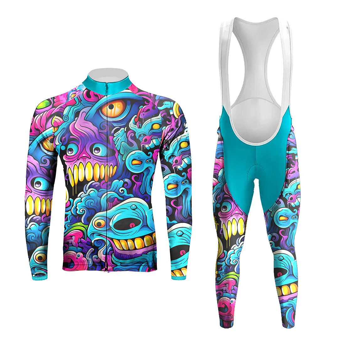 Monsters Art Men's Long Sleeve Cycling Kit