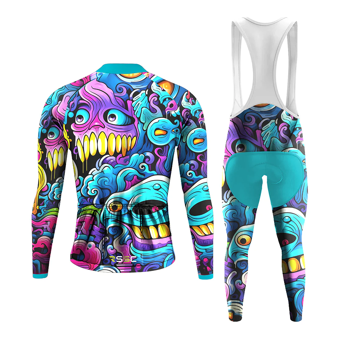 Monsters Art Men's Long Sleeve Cycling Kit - Image 2