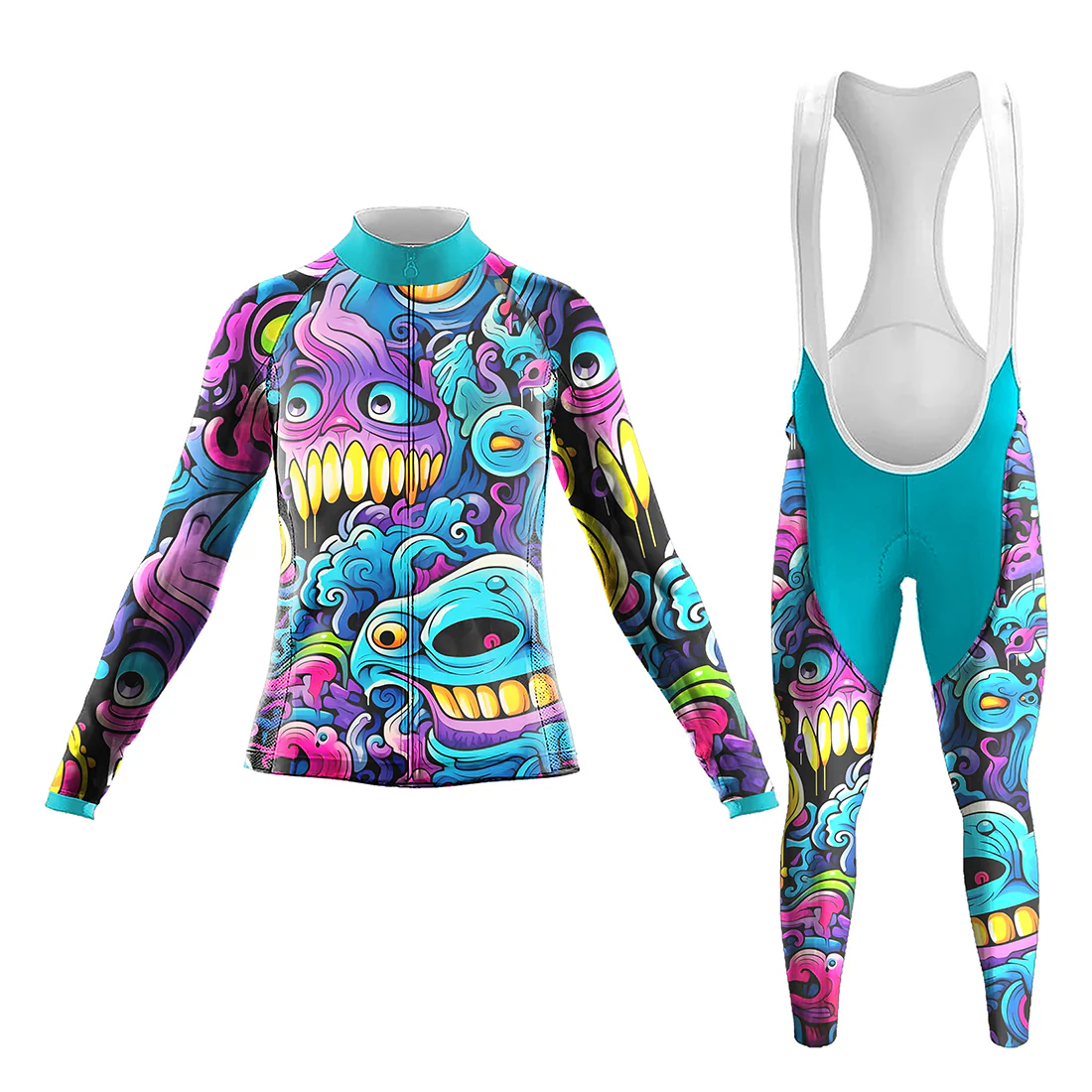 Monsters Art Women's Long Sleeve Cycling Kit
