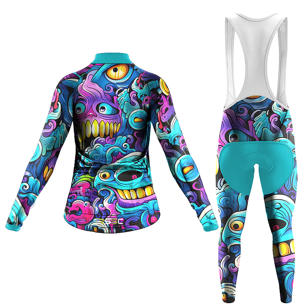 Monsters Art Women's Long Sleeve Cycling Kit - Image 2