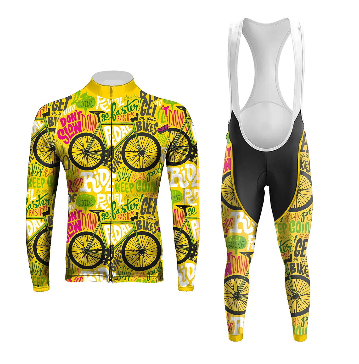Never Stop Riding  Men's Long Sleeve Cycling Kit
