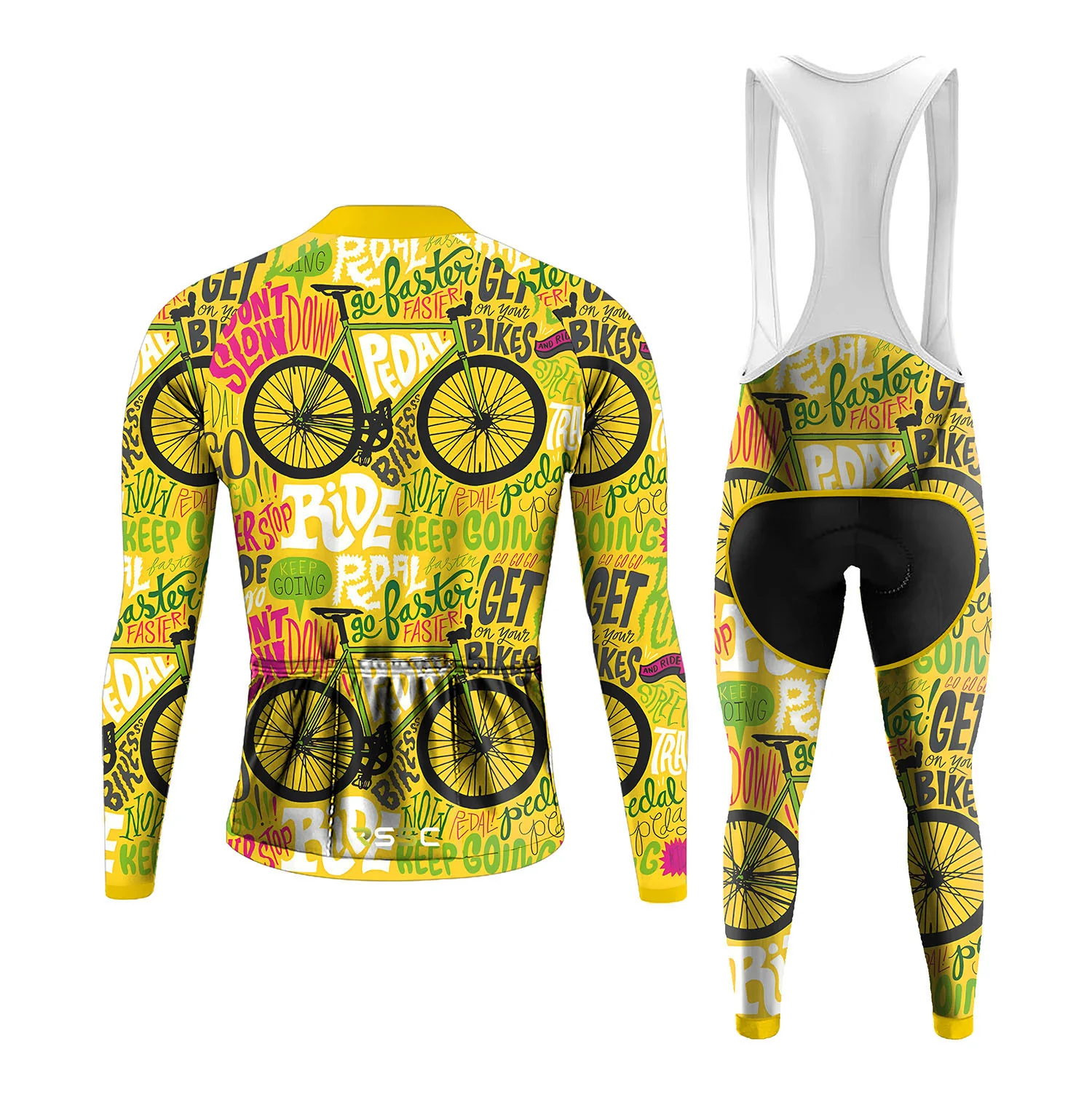 Never Stop Riding  Men's Long Sleeve Cycling Kit - Image 2