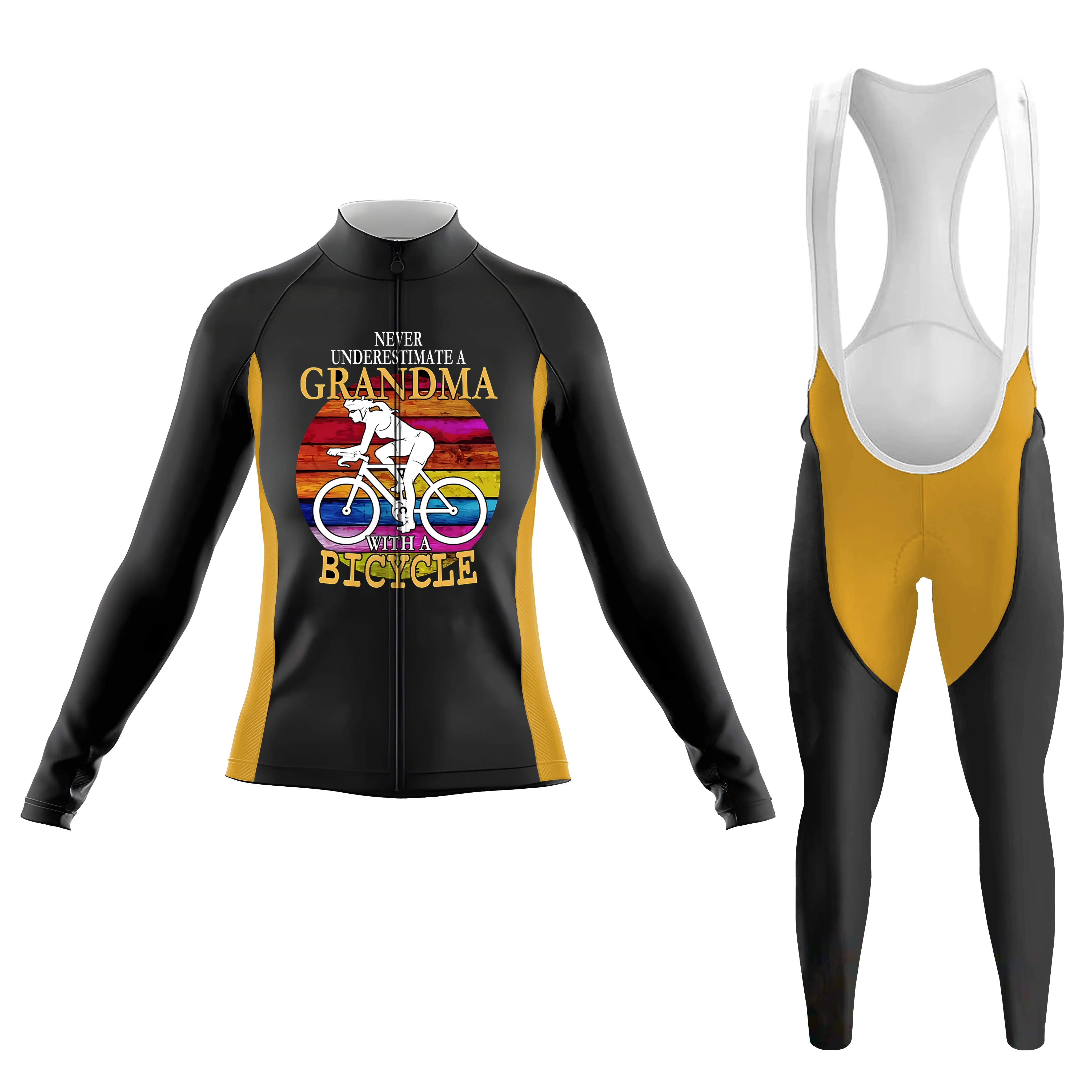 Never Underestimate A Grandma Women's Long Sleeve Cycling Kit