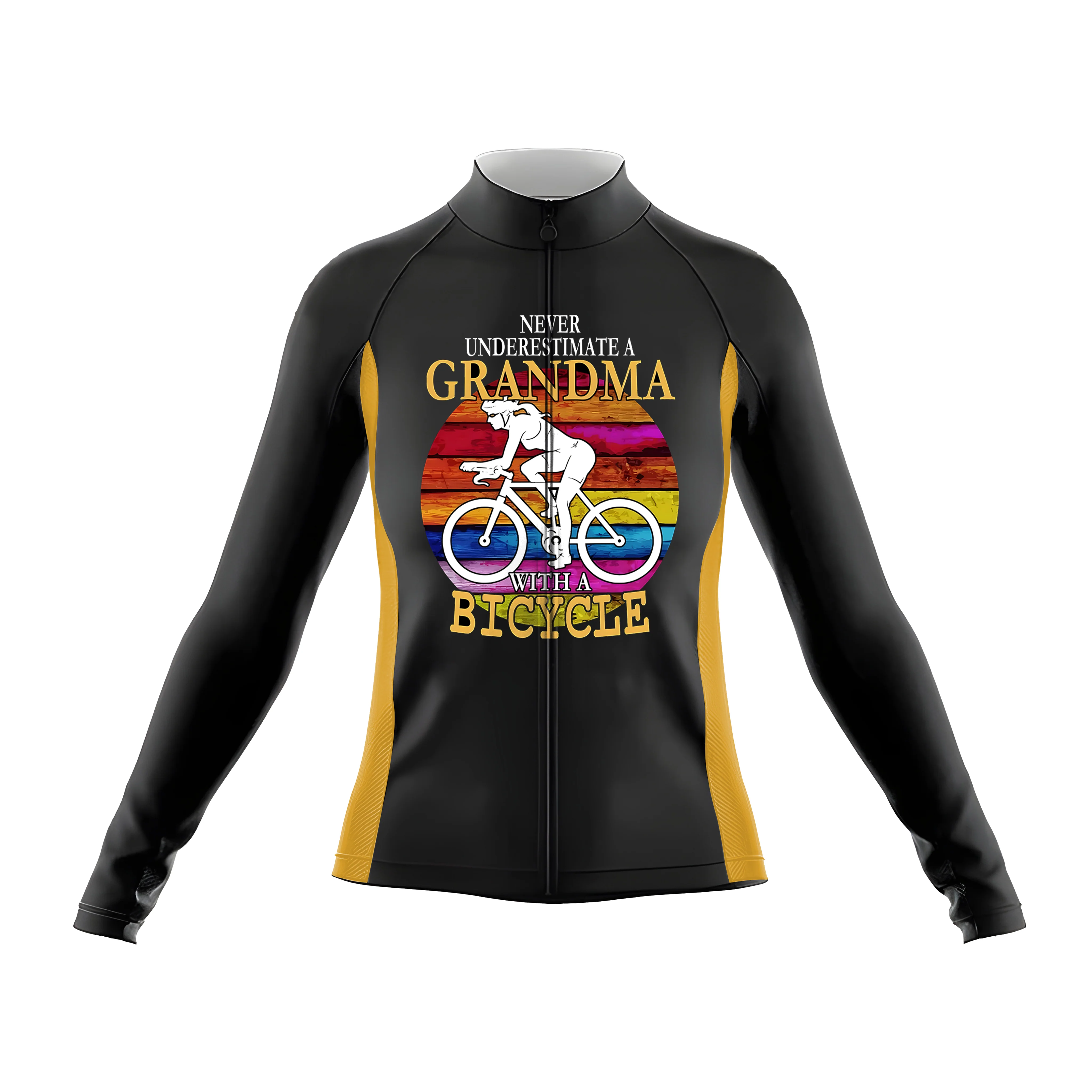 Never Underestimate A Grandma Women's Long Sleeve Cycling Kit - Image 3