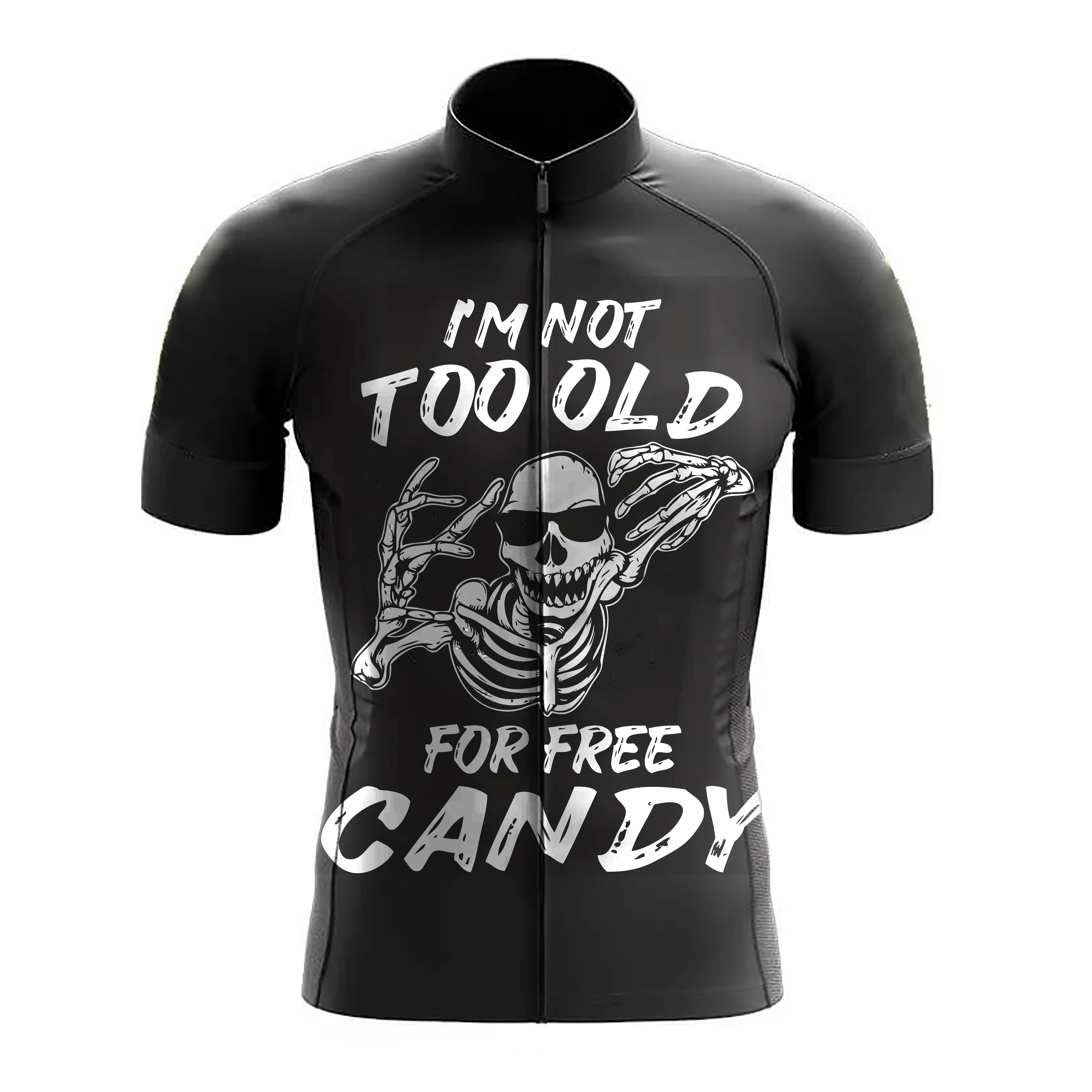 Not Too Old For Free Candy Halloween Shirt Skeleton Costume Men's Cycling Kit - Image 3